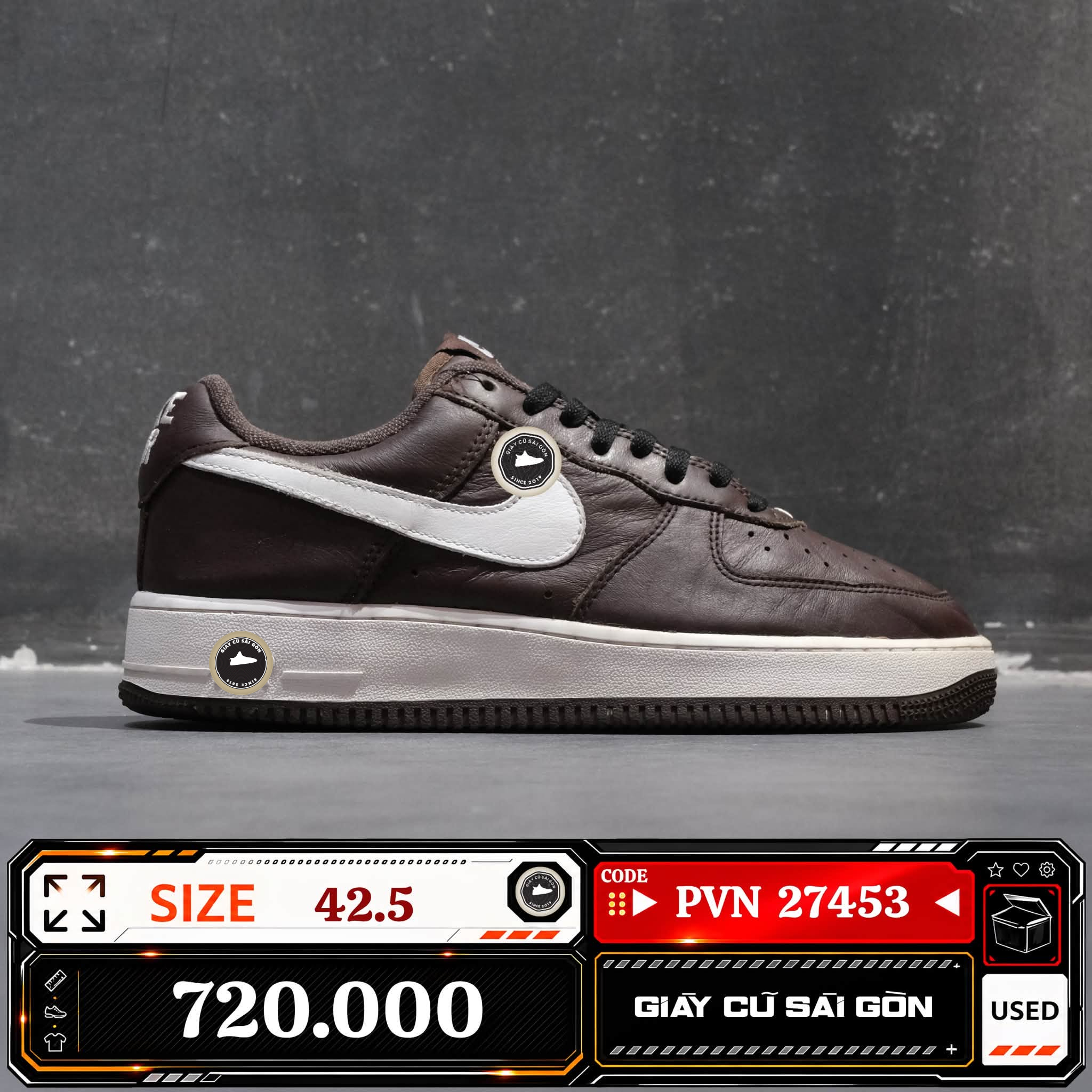 Nike Air Force 1 Low Retro Color Of The Month Chocolate | FD7039-200 Cũ Size 42.5 | Giày Cũ Sài Gòn | PVN 27453