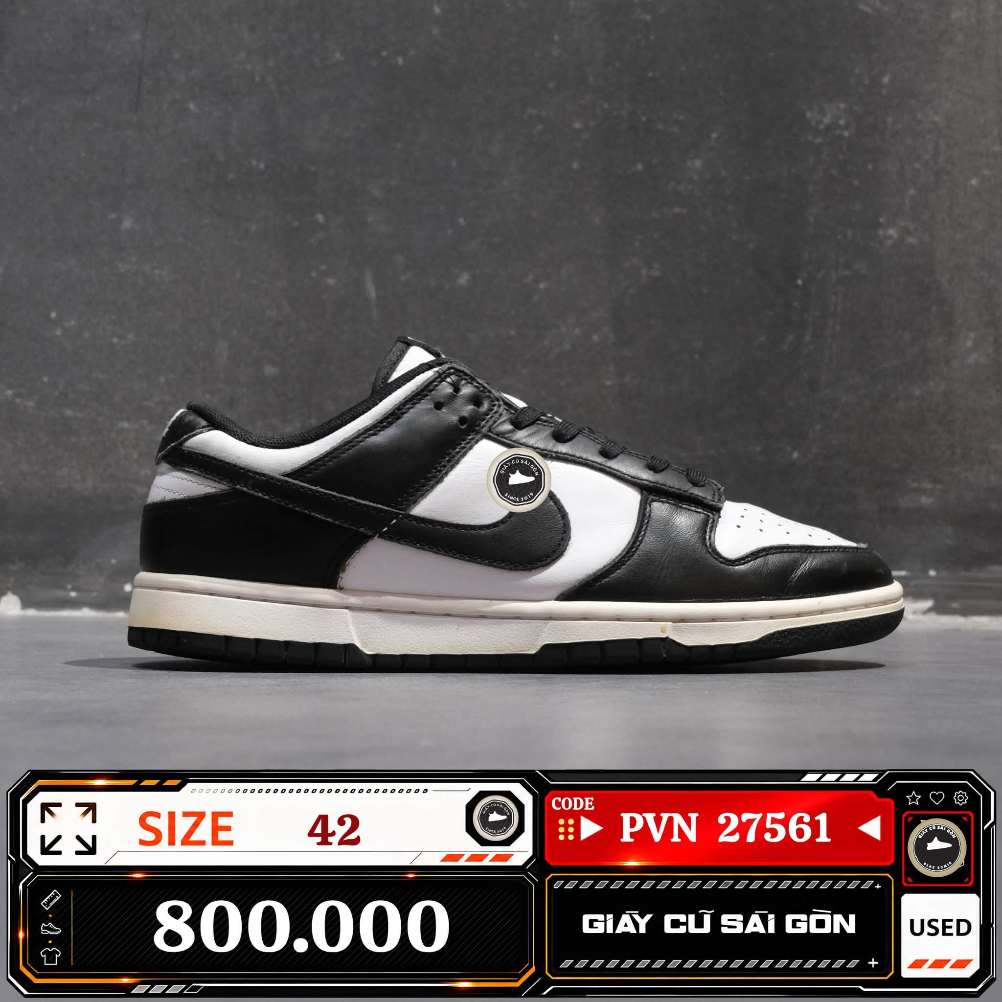 Nike Dunk Low Retro White Black Panda | DD1391-100 Cũ Size 42 | Giày Cũ Sài Gòn | PVN 27561