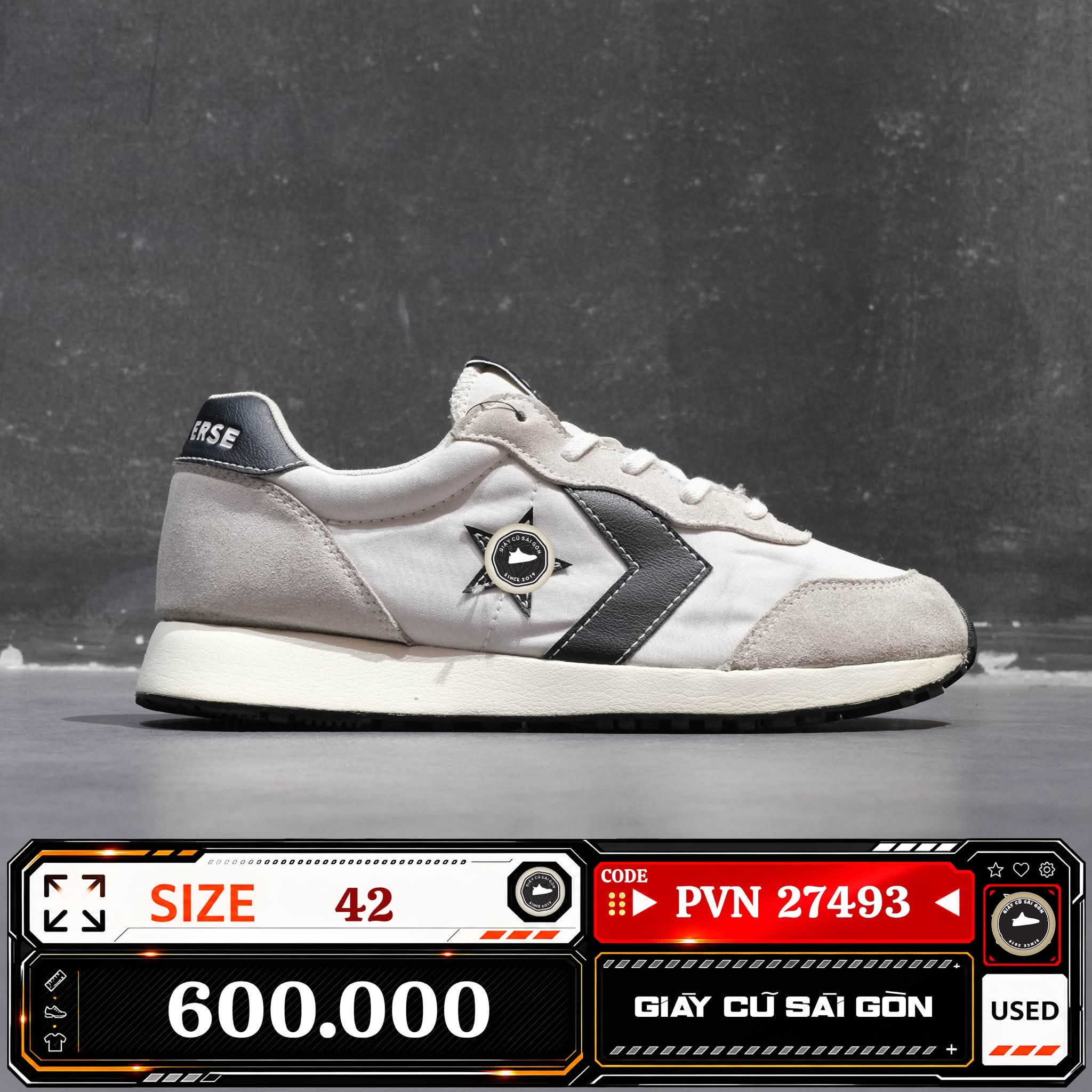 Converse Omega Trainer Ox Vintage White | A13323C Cũ Size 42 | Giày Cũ Sài Gòn | PVN 27493