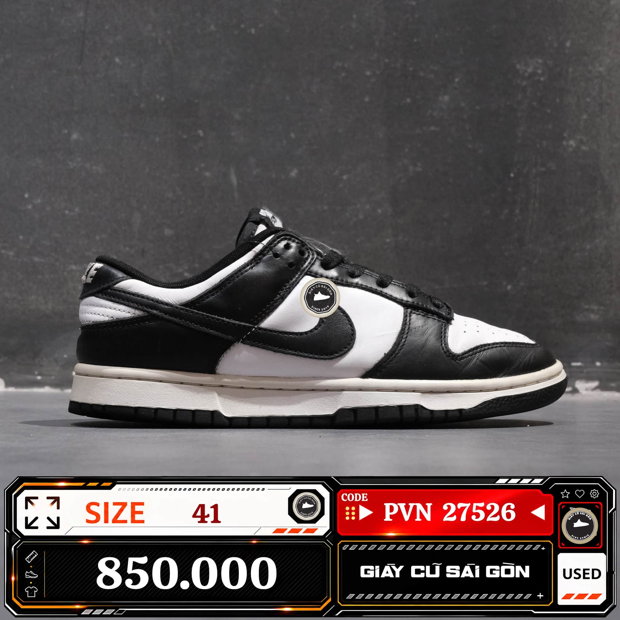 Nike Dunk Low Retro White Black | DD1391-100 Cũ Size 41 | Giày Cũ Sài Gòn | PVN 27526