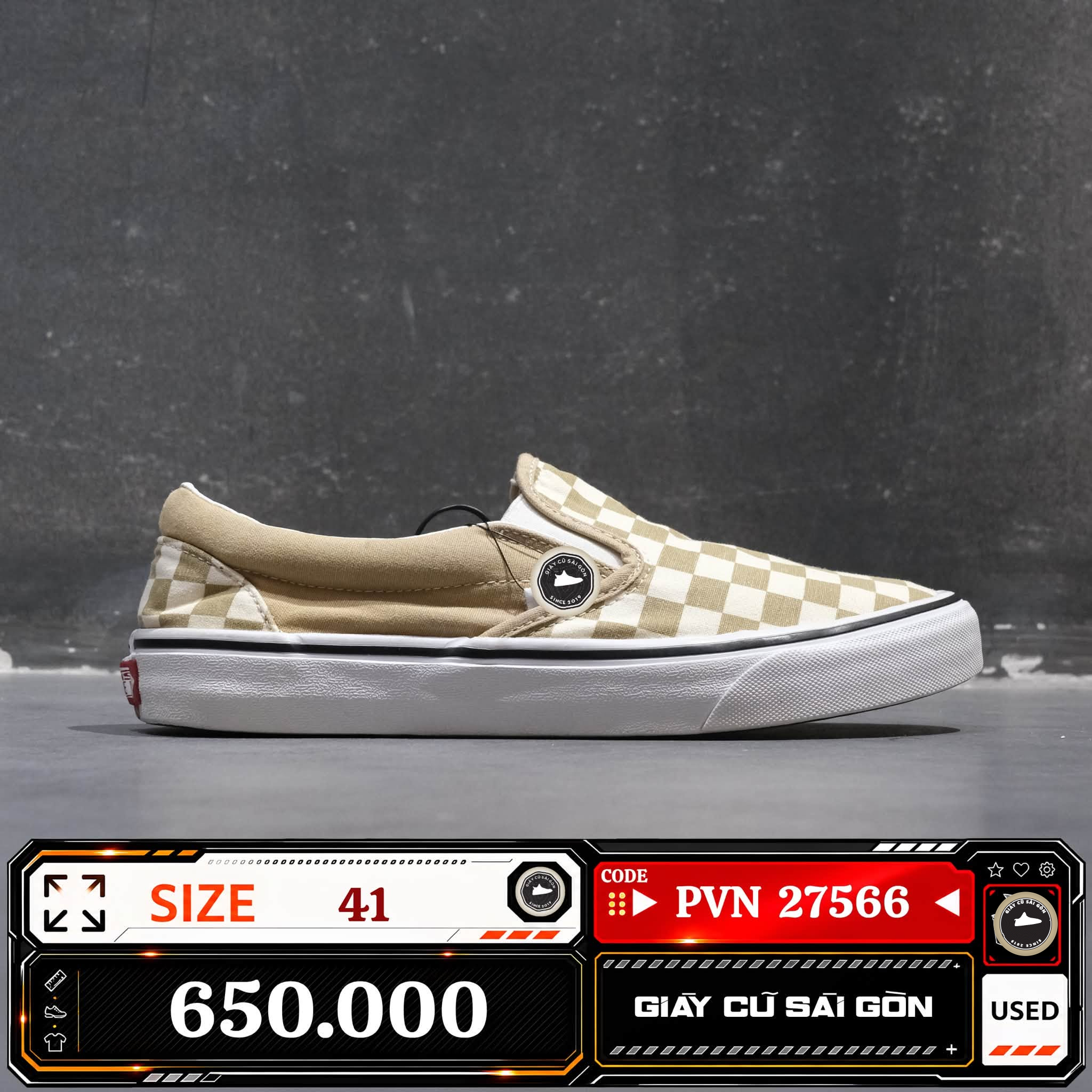 Vans Classic Slip On Checkerboard Incense | VN0A33TB43A Cũ Size 41 | Giày Cũ Sài Gòn | PVN 27566