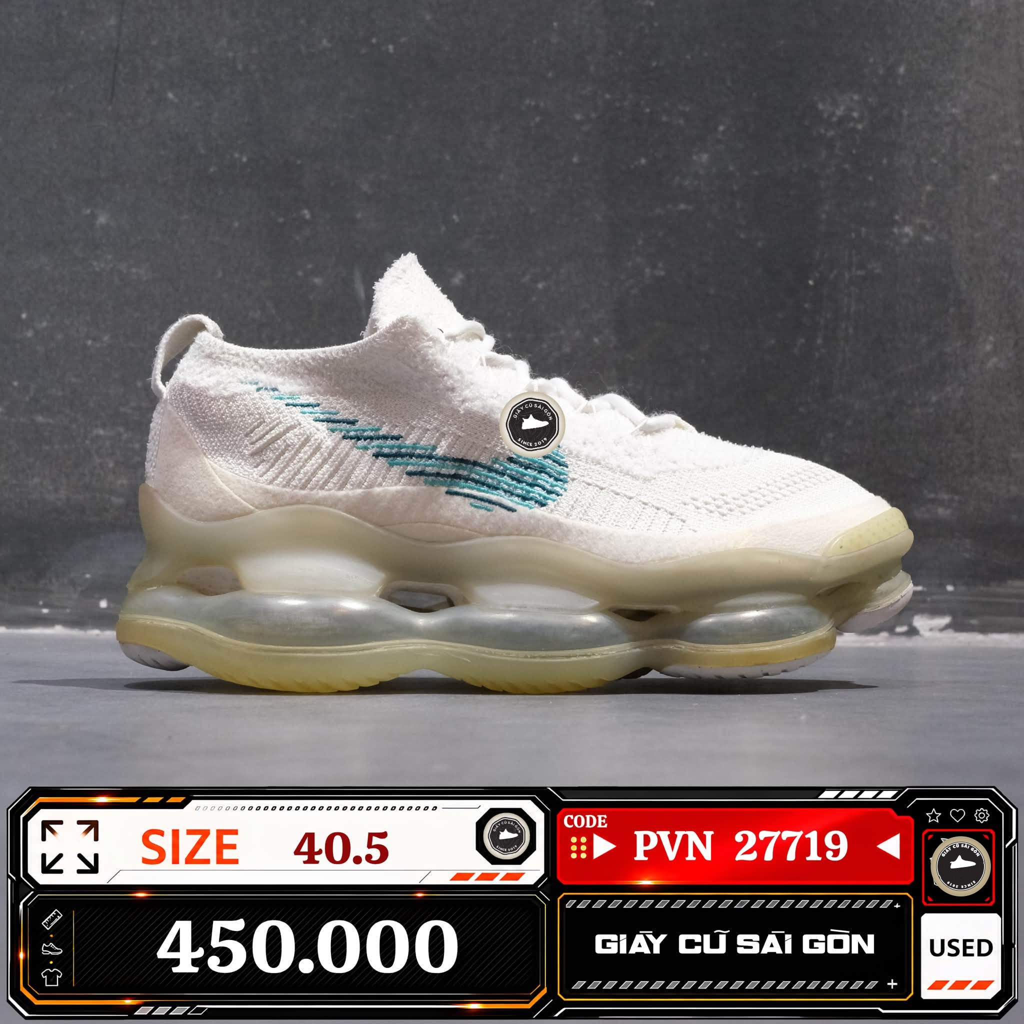 Nike Air Max Scorpion Flyknit 'white Geode Teal' | DJ4701-100 Cũ Size 40.5 | Giày Cũ Sài Gòn | PVN 27719