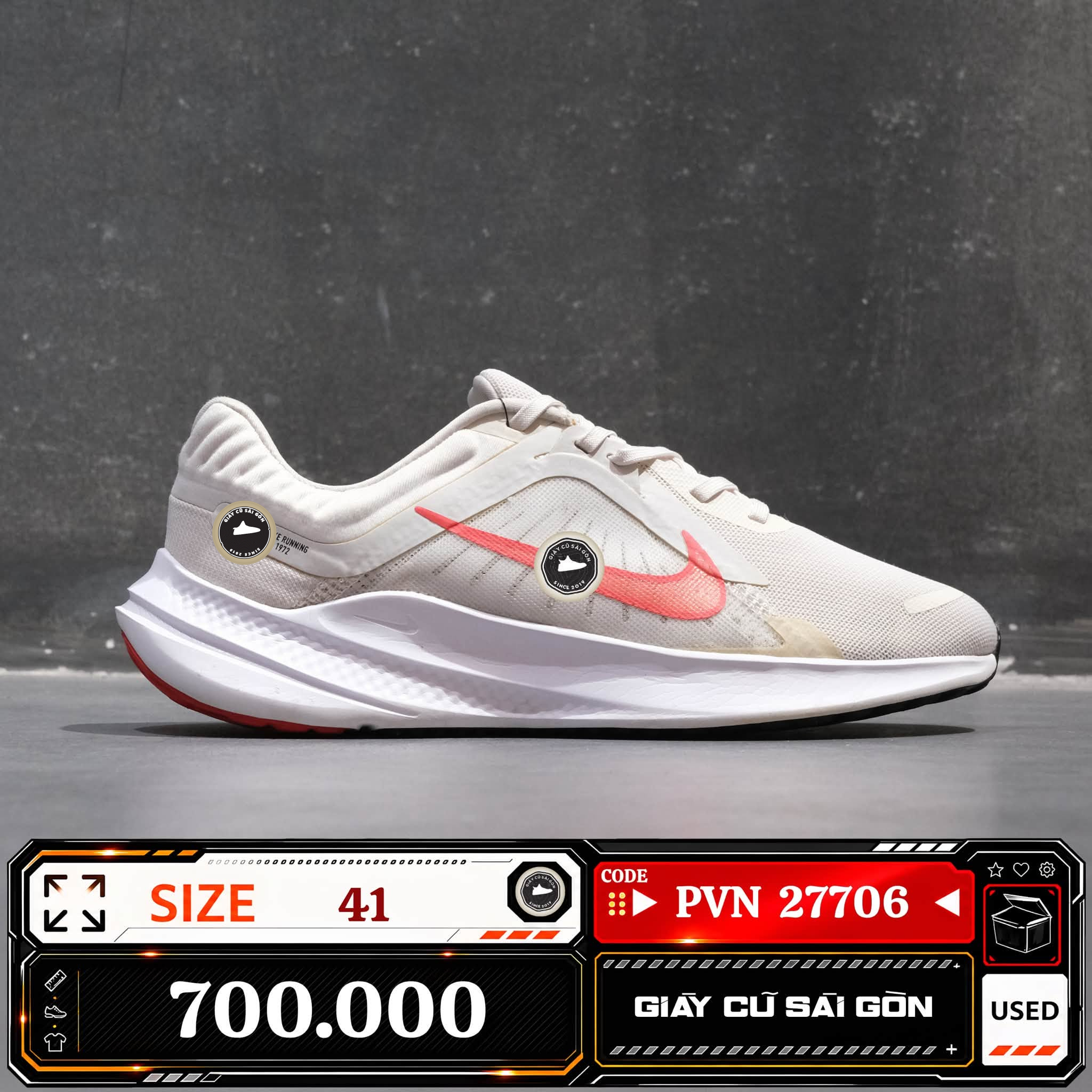 Nike Quest 5 Platinum Tint Light Crimson | DD0204-007 Cũ Size 41 | Giày Cũ Sài Gòn | PVN 27706