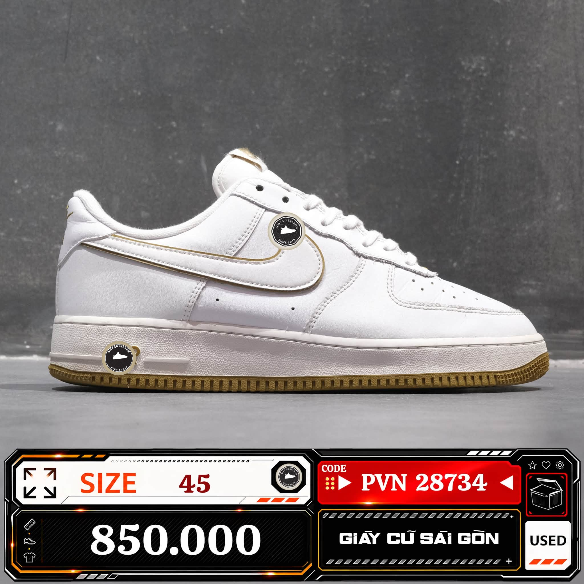 Nike Air Force 1 '07 White Bronzine | DV0788-104 Cũ Size 45 | Giày Cũ Sài Gòn | PVN 28734