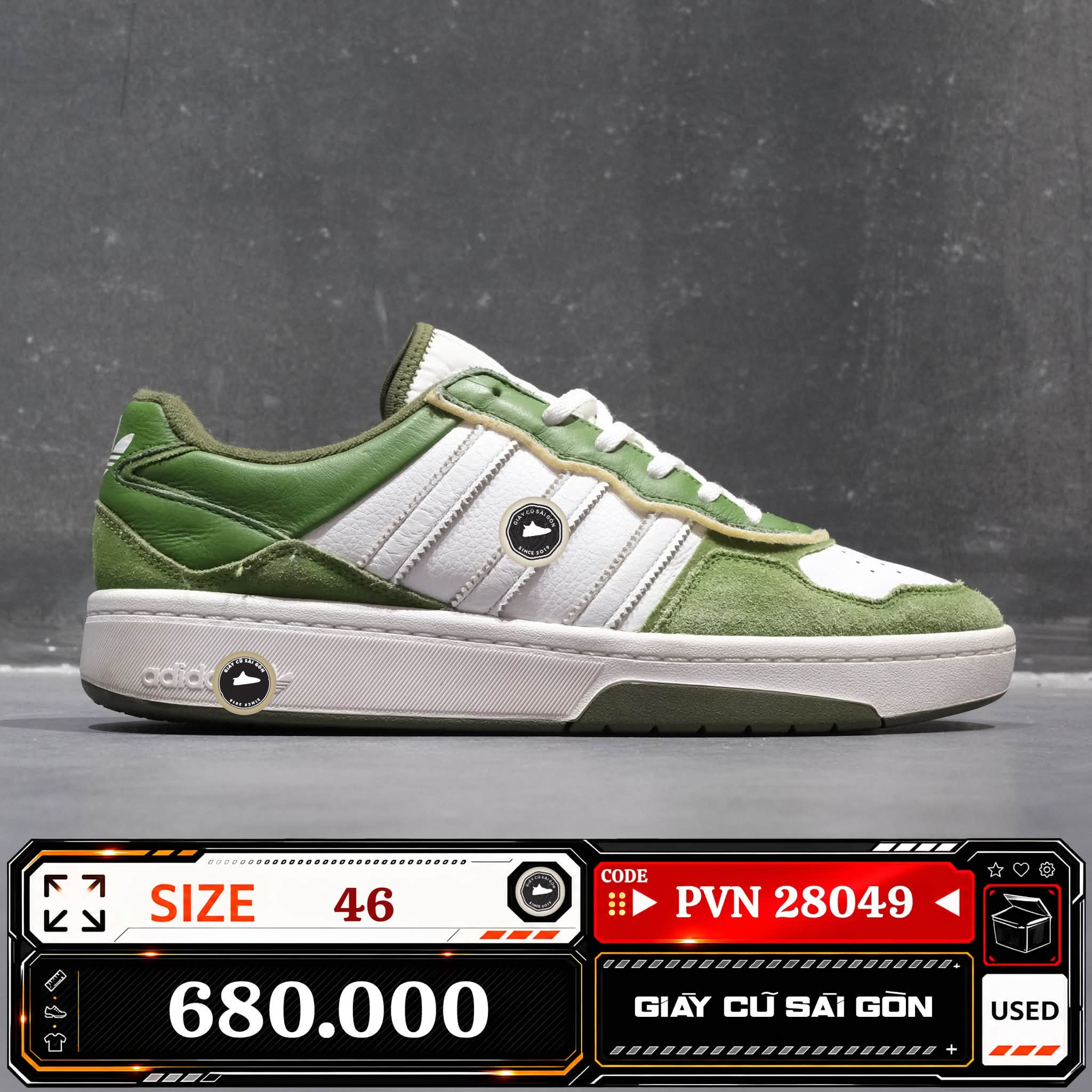 Adidas Originals Courtic 'green White' | JI2553 Cũ Size 46 | Giày Cũ Sài Gòn | PVN 28049