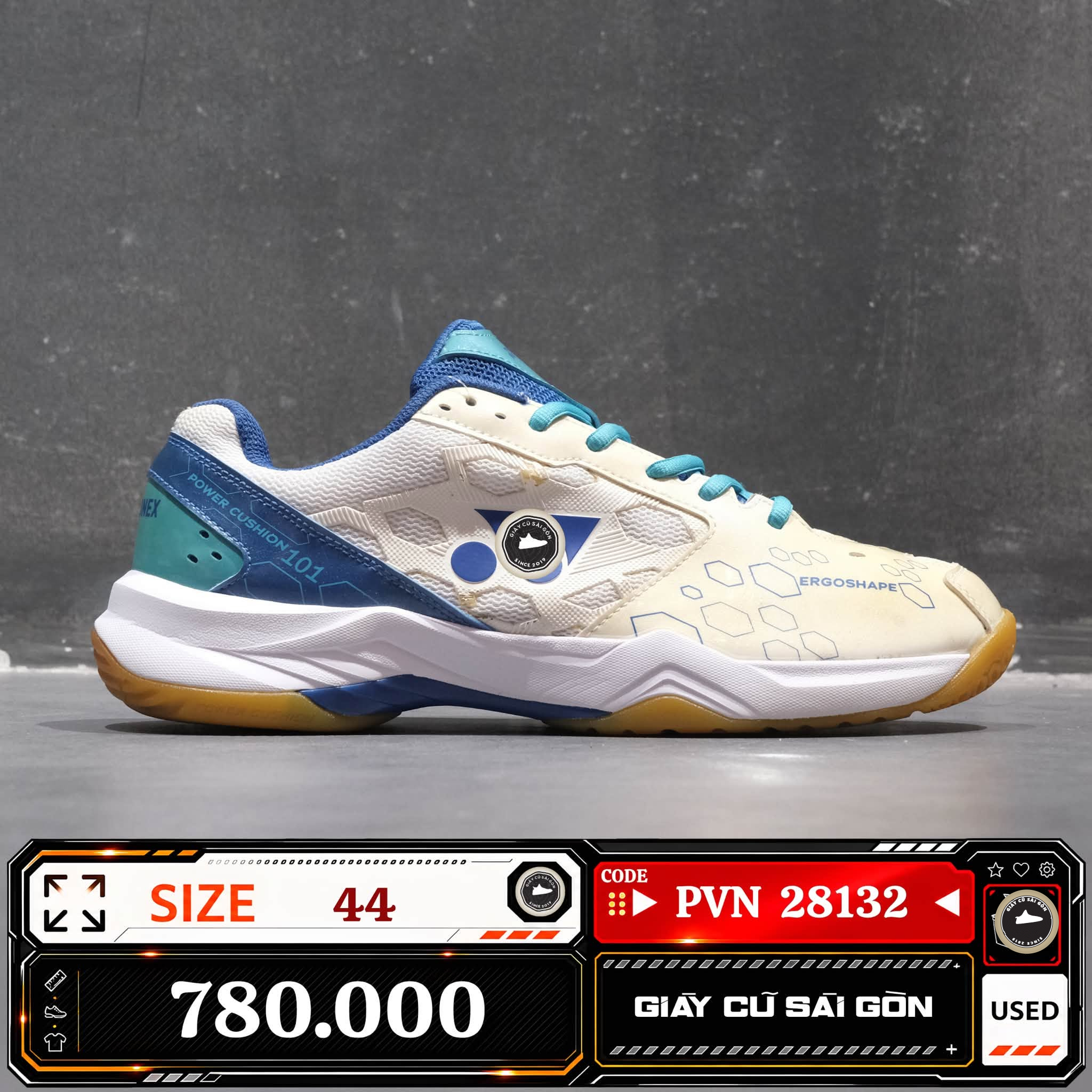 Yonex Power Cushion 101 White Blue | SHB101-CR Cũ Size 44 | Giày Cũ Sài Gòn | PVN 28132
