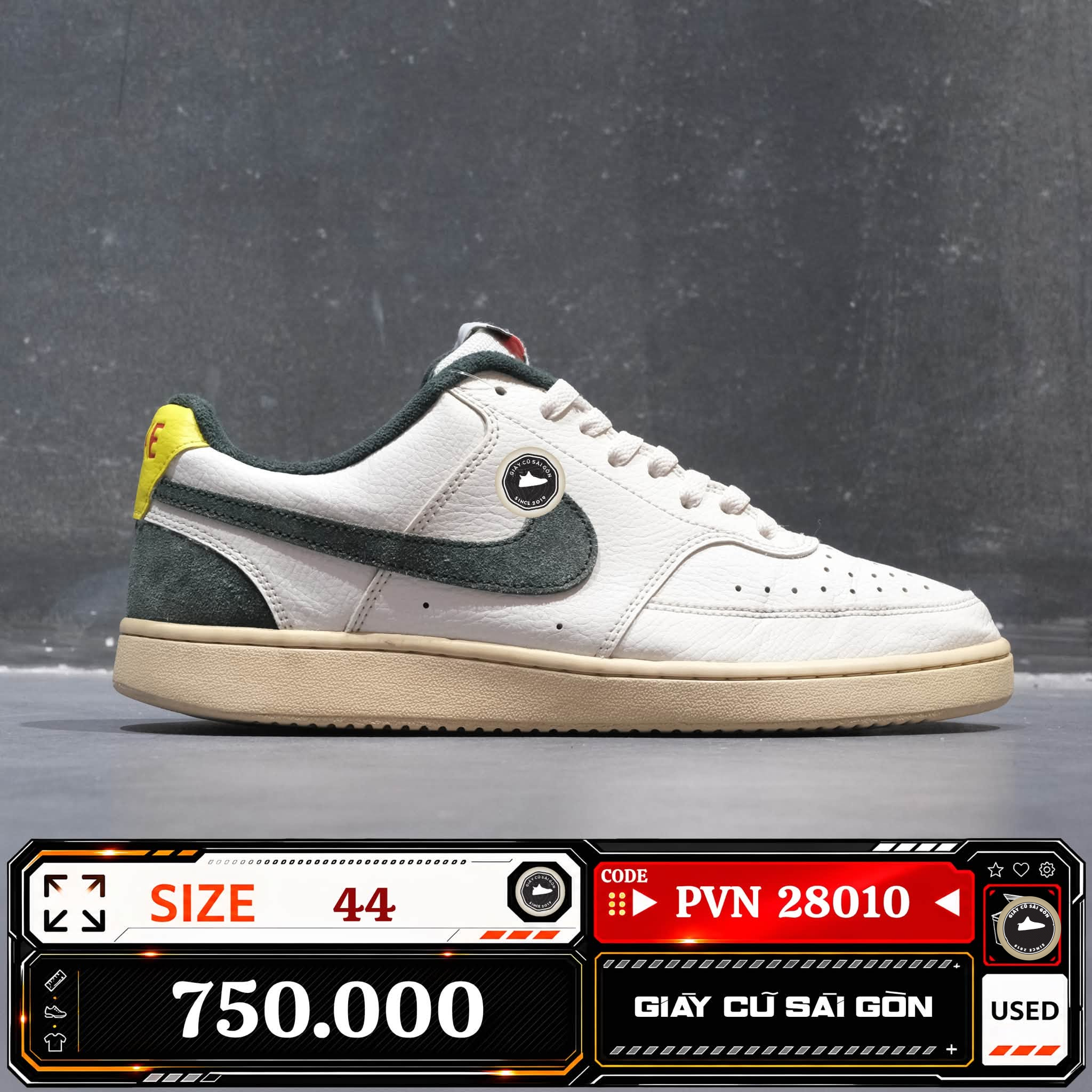 Nike Court Vision Low 'sail Pro Green' | FD0320-133 Cũ Size 44 | Giày Cũ Sài Gòn | PVN 28010