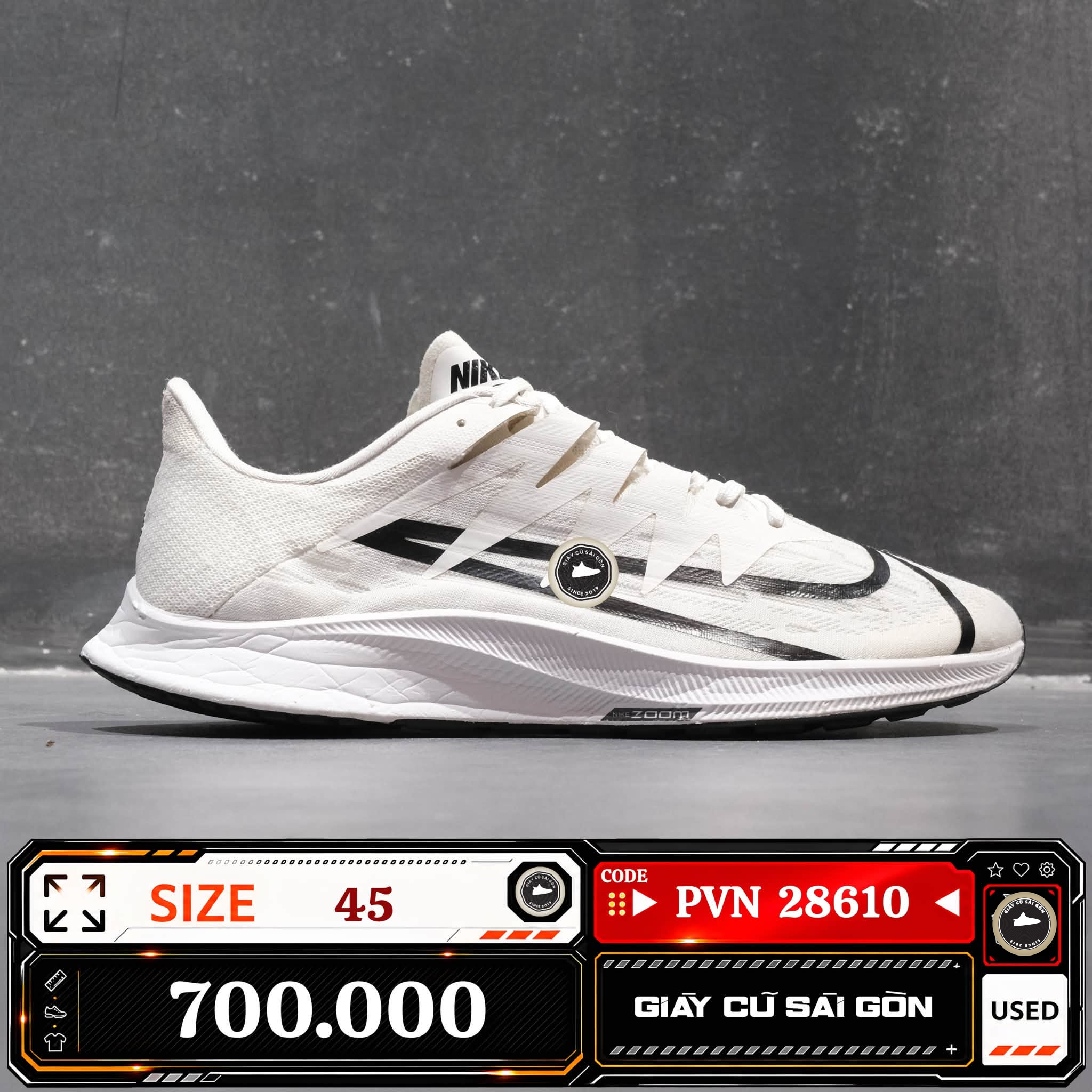 Nike Zoom Rival Fly White Black | CD7288-100 Cũ Size 45 | Giày Cũ Sài Gòn | PVN 28610