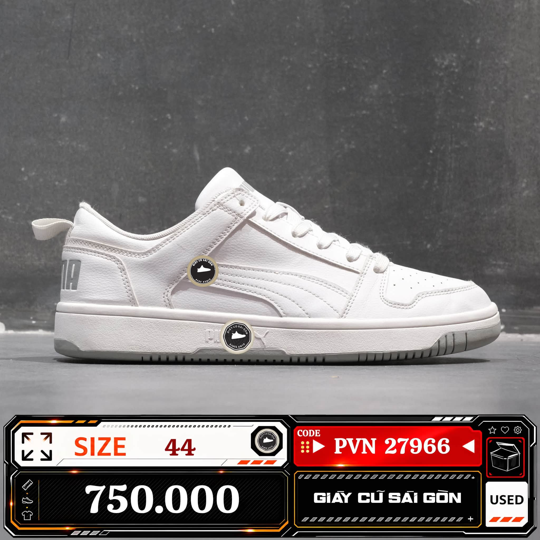 Puma Rebound Layup Lo Sl 'white' | 369866-03 Cũ Size 44 | Giày Cũ Sài Gòn | PVN 27966