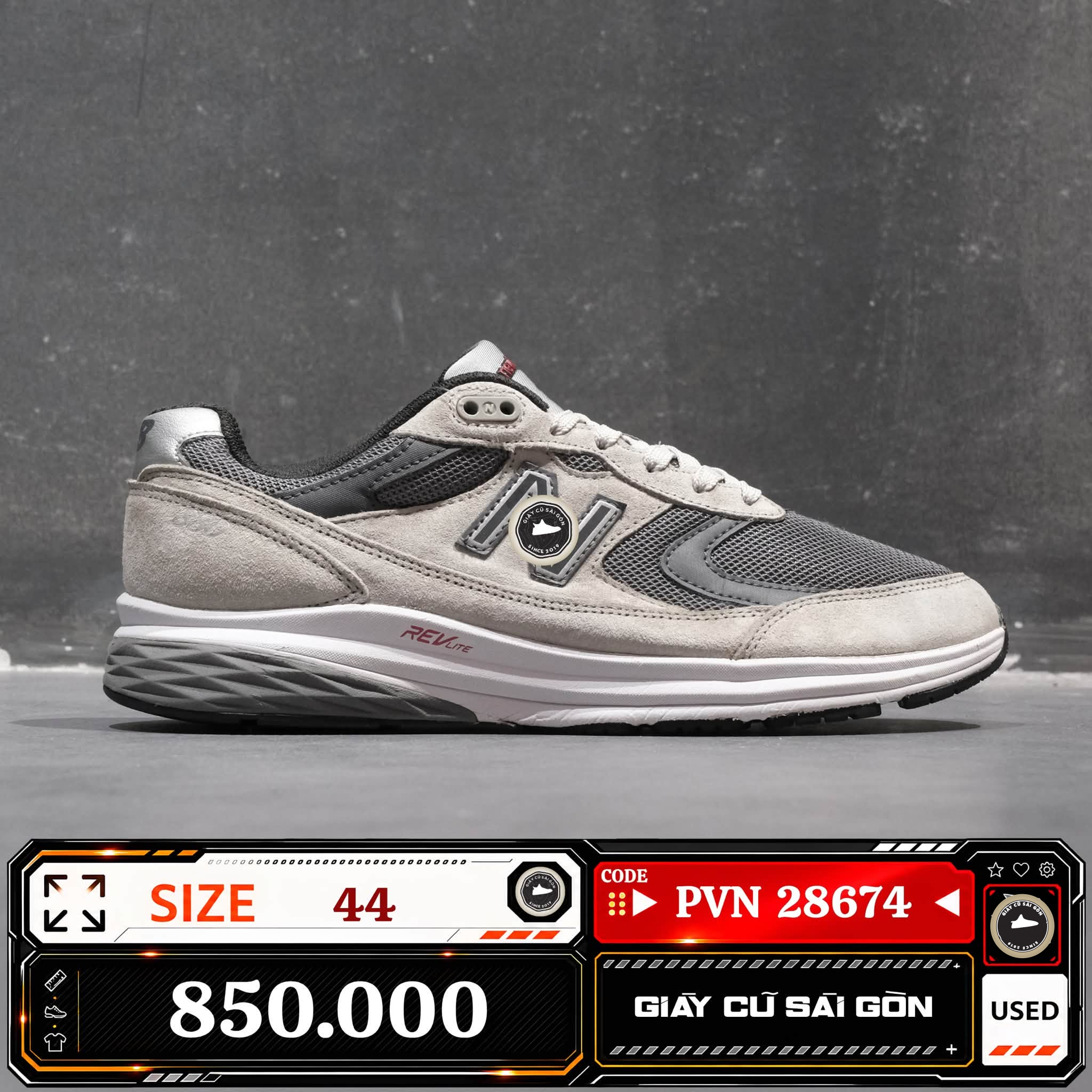 New Balance 880 'gun Metal' MW880CF3 | MW880C-F3 Cũ Size 44 | Giày Cũ Sài Gòn | PVN 28674