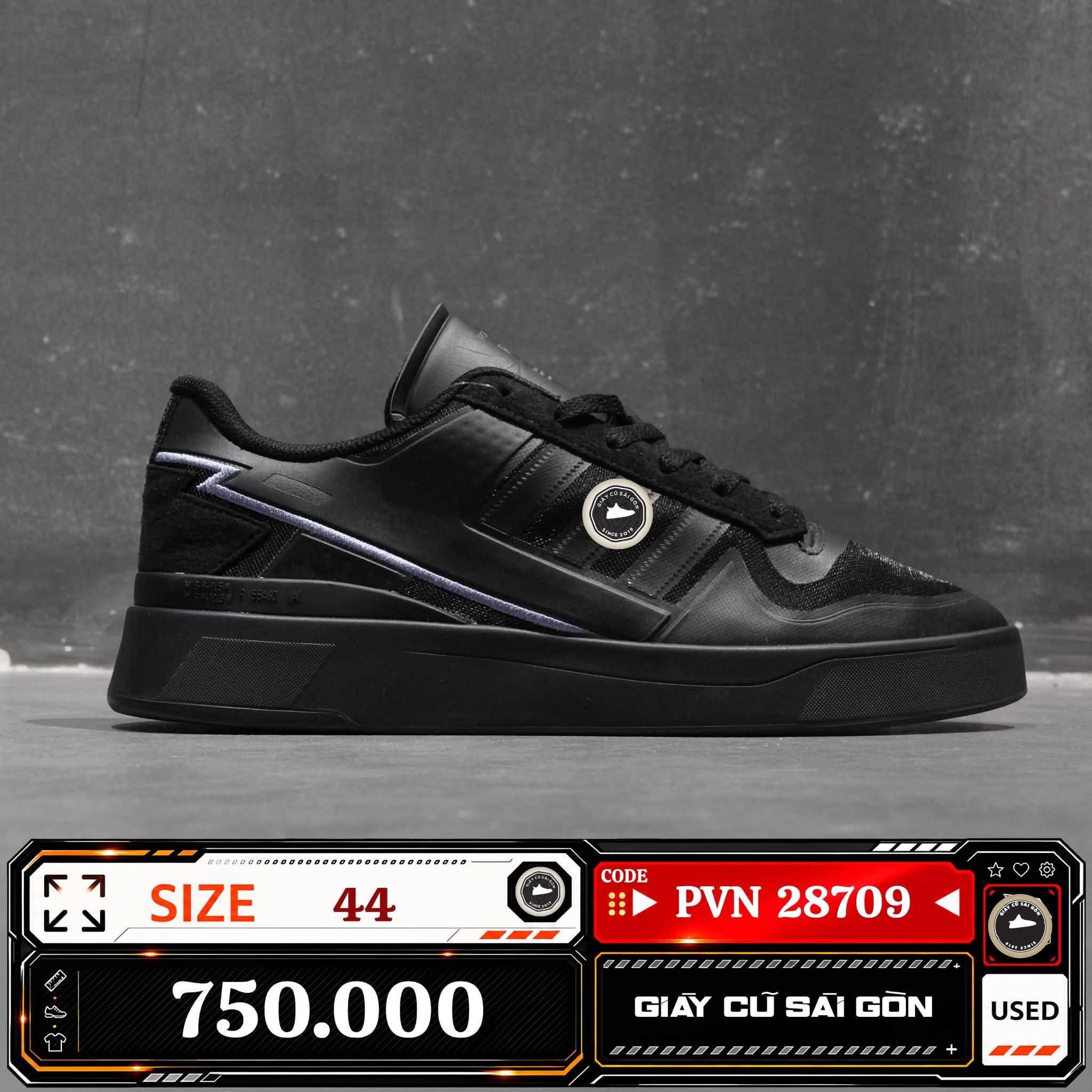 Adidas Originals Forum Tech Boost Black Orbit Violet | Q46358 Cũ Size 44 | Giày Cũ Sài Gòn | PVN 28709