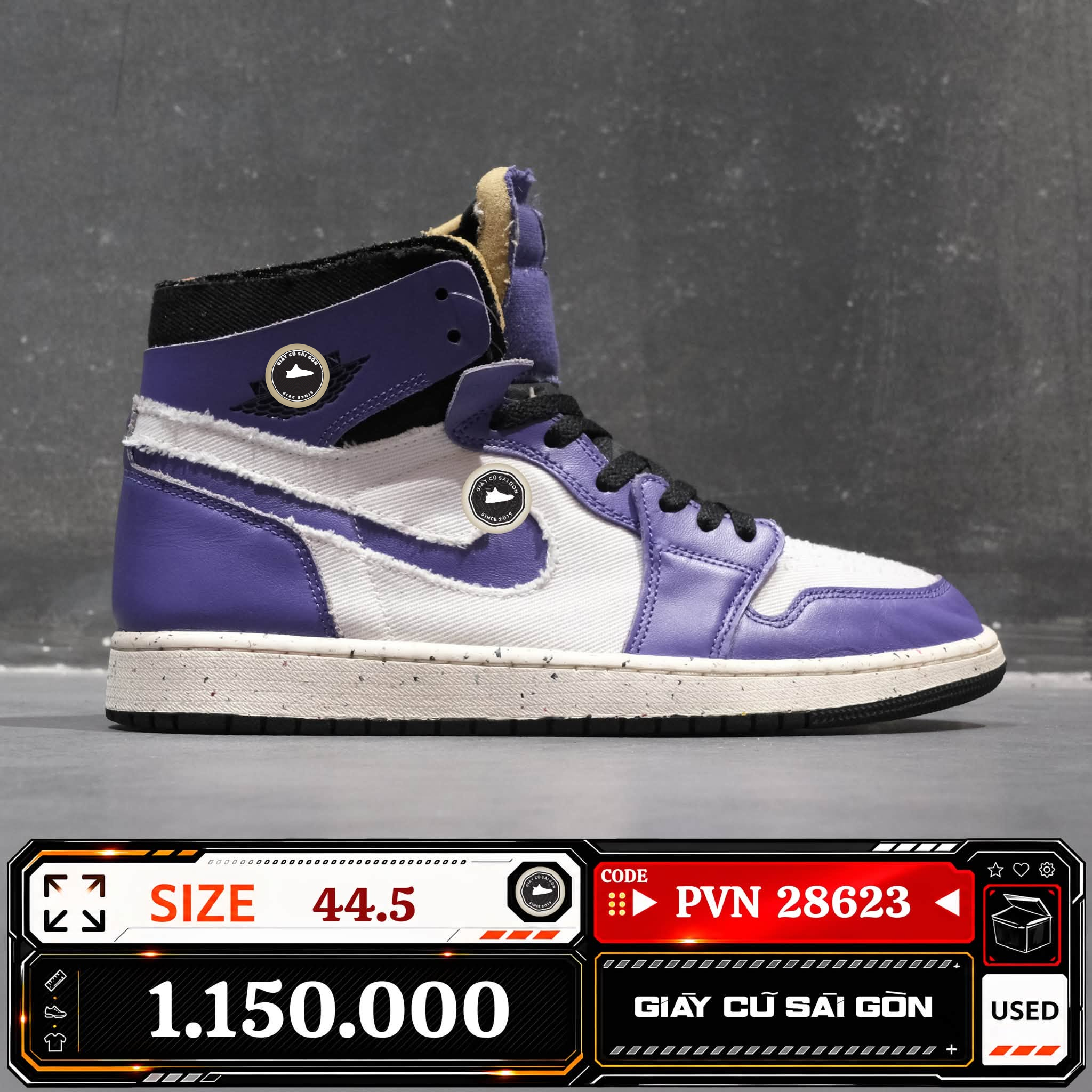 Air Jordan 1 High Zoom Air Cmft Crater Purple | CT0978-501 Cũ Size 44.5 | Giày Cũ Sài Gòn | PVN 28623