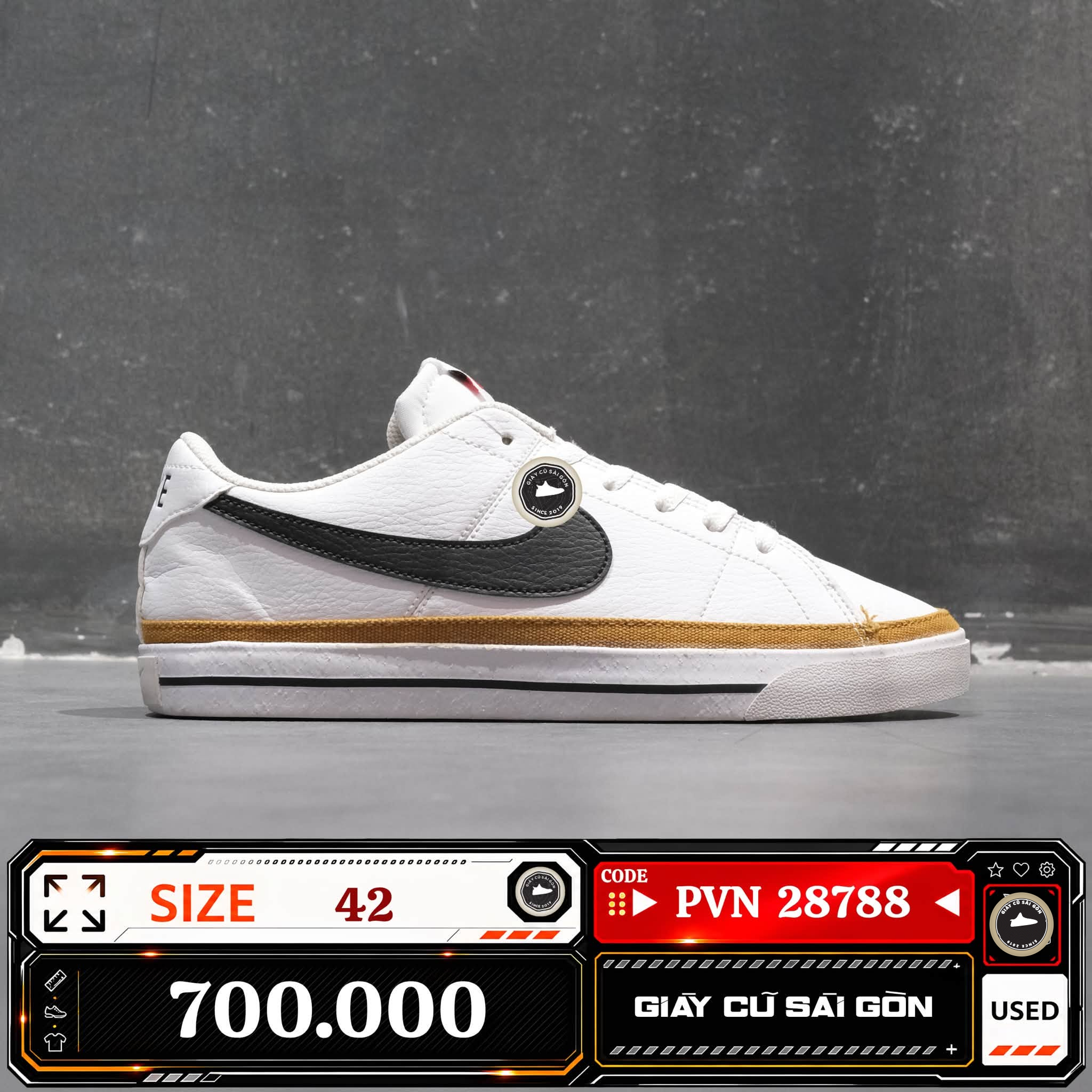 Nike Court Legacy Next Nature White Desert Ochre | DH3162-100 Cũ Size 42 | Giày Cũ Sài Gòn | PVN 28788