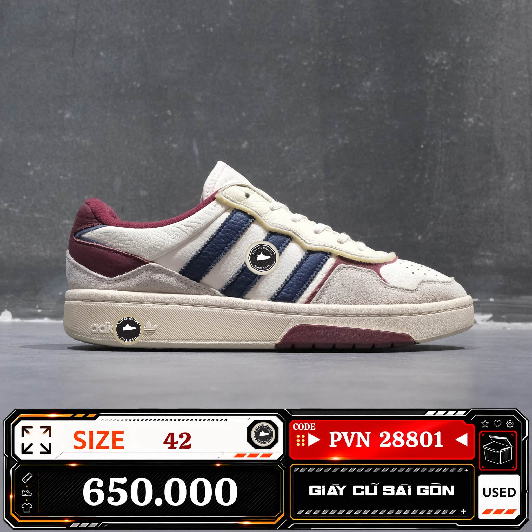 Adidas Originals Courtic 'beige Navy Red' | ID0560 Cũ Size 42 | Giày Cũ Sài Gòn | PVN 28801
