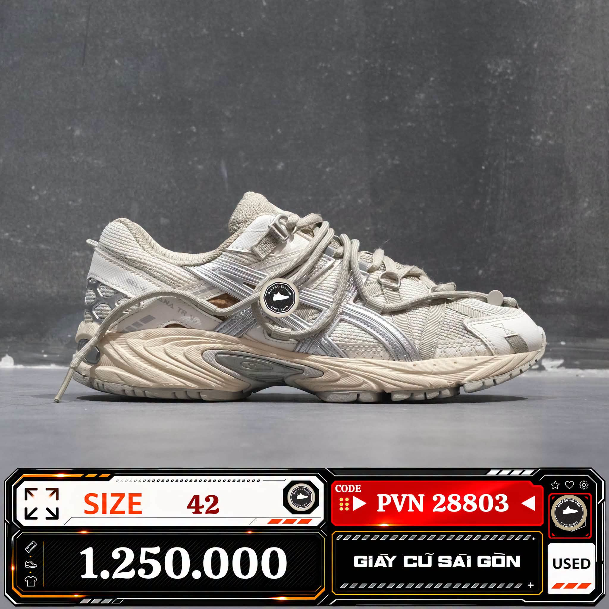 Asics Gel Kahana Tr V2 Cream Pure Silver | 1203A259-250 Cũ Size 42 | Giày Cũ Sài Gòn | PVN 28803