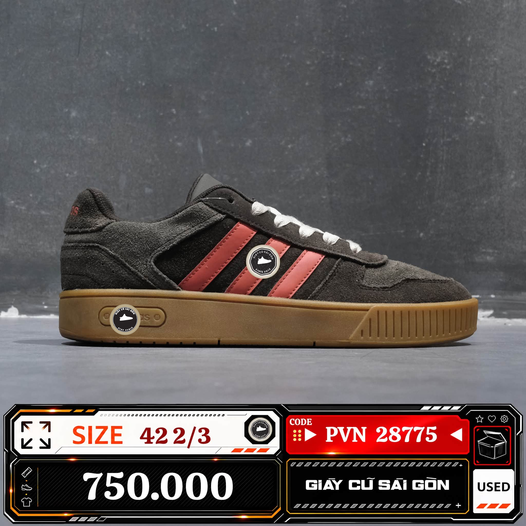 Adidas D Pad Classic Dark Brown Preloved Red | JP8234 Cũ Size 42 2/3 | Giày Cũ Sài Gòn | PVN 28775