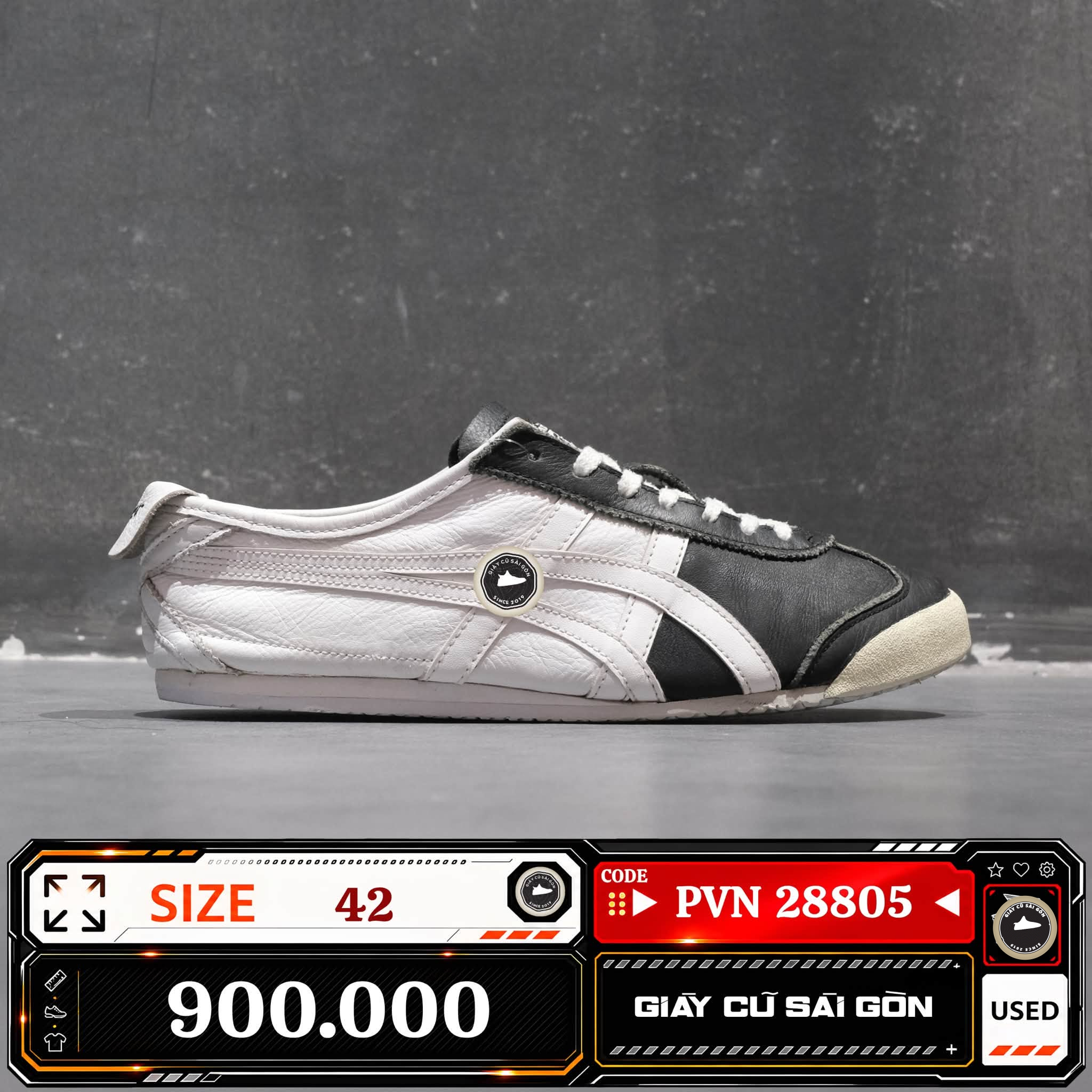 Onitsuka Tiger Mexico 66 Black White 1183A646 | MEXICO-66 Cũ Size 42 | Giày Cũ Sài Gòn | PVN 28805