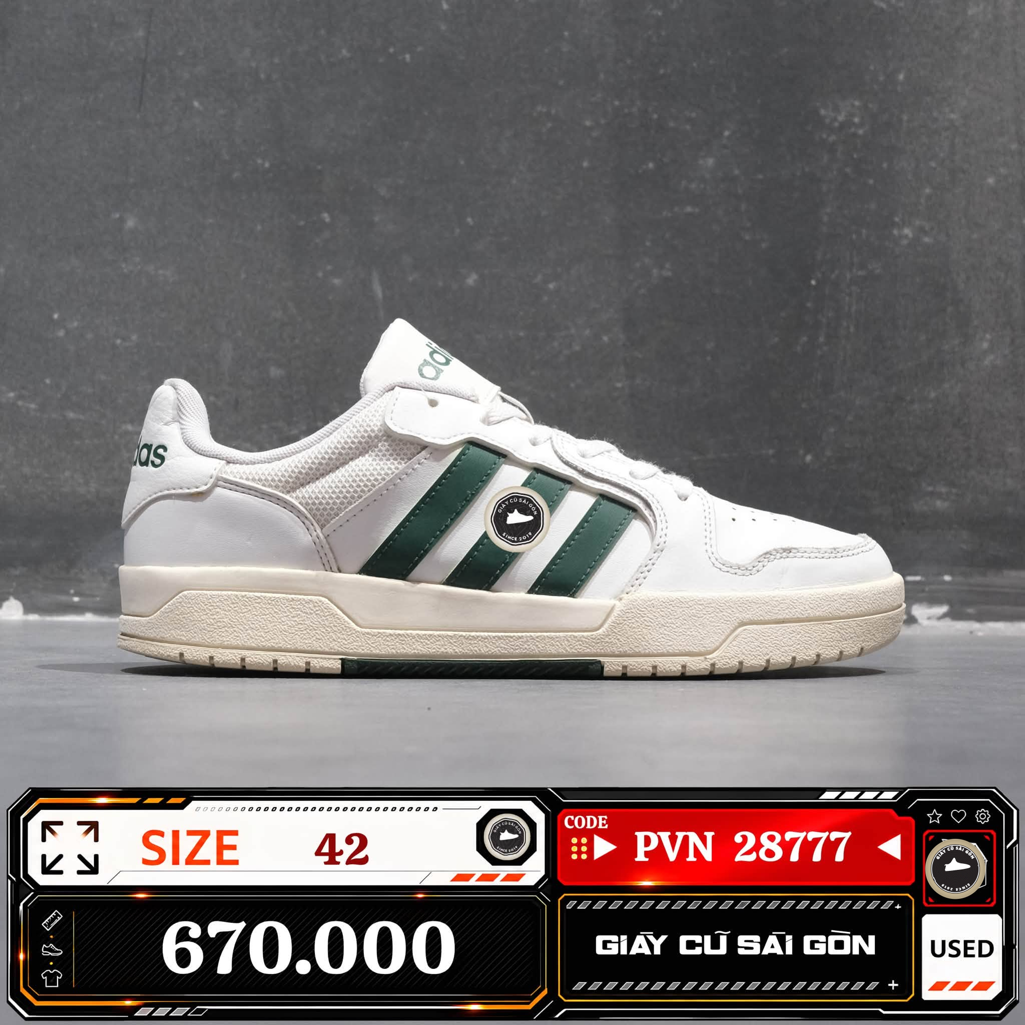Adidas Entrap 'white Green' | EH1686 Cũ Size 42 | Giày Cũ Sài Gòn | PVN 28777