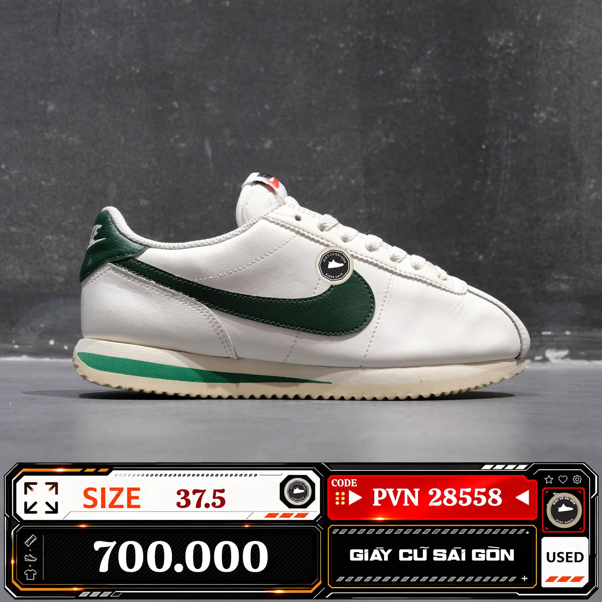 Nike Cortez Sail Gorge Green | DN1791-101 Cũ Size 37.5 | Giày Cũ Sài Gòn | PVN 28558