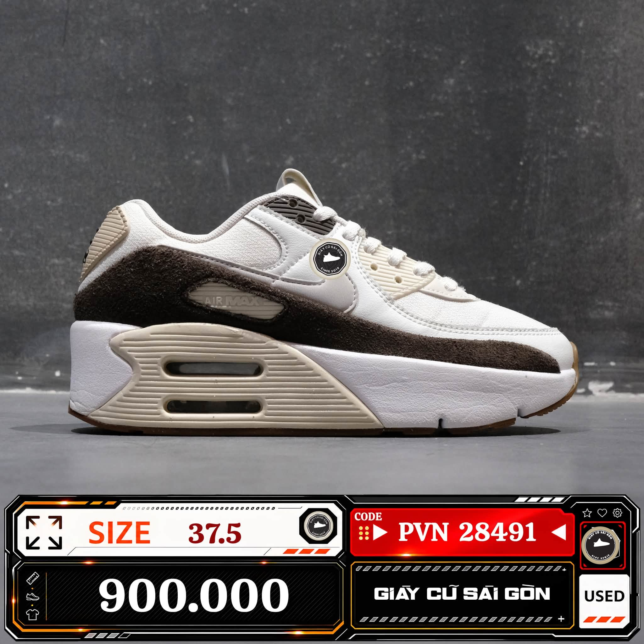 Nike Air Max 90 LV8 Baroque Brown | FD4328-102 Cũ Size 37.5 | Giày Cũ Sài Gòn | PVN 28491