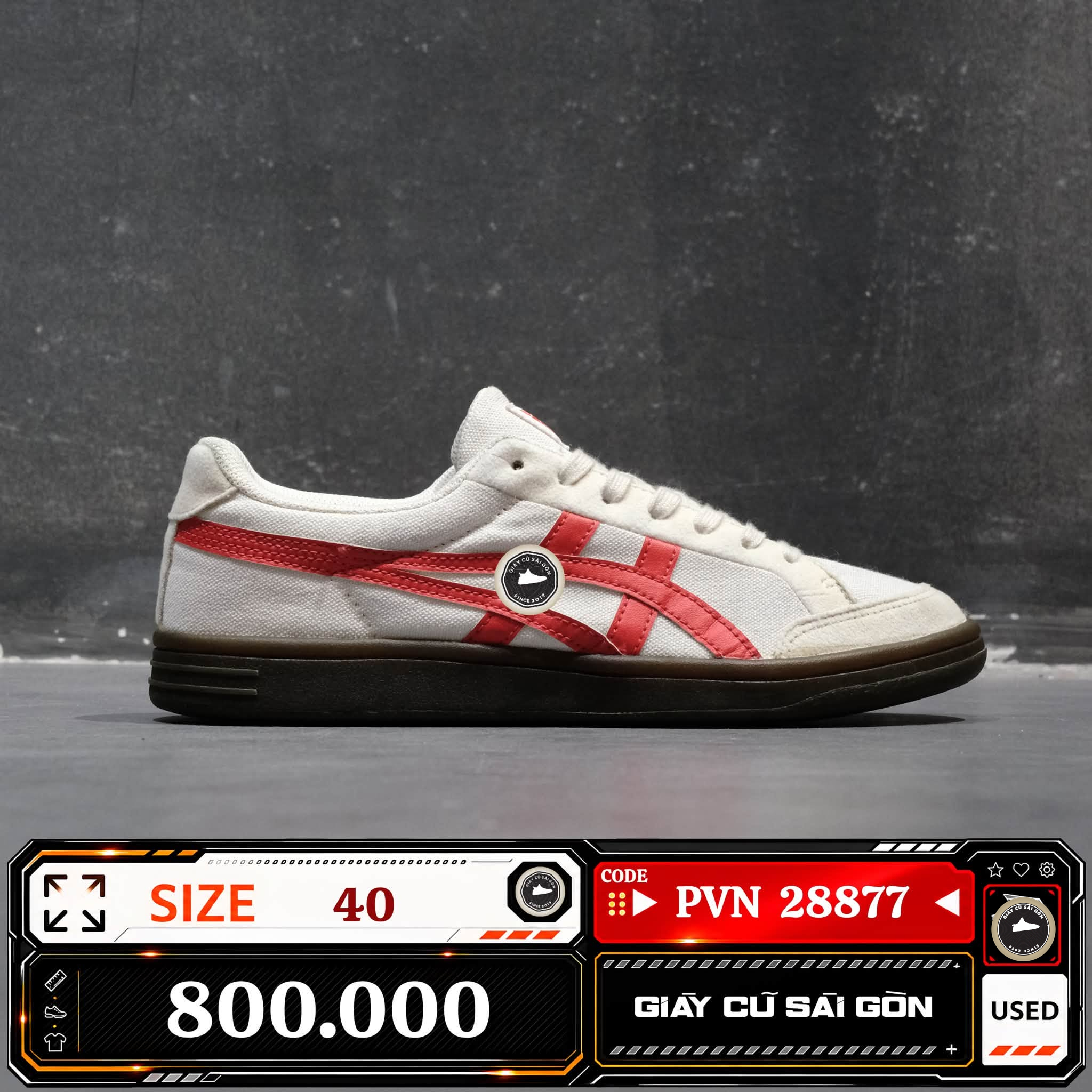 Onitsuka Tiger Advanti Cream White Red | 1183B799-100 Cũ Size 40 | Giày Cũ Sài Gòn | PVN 28877