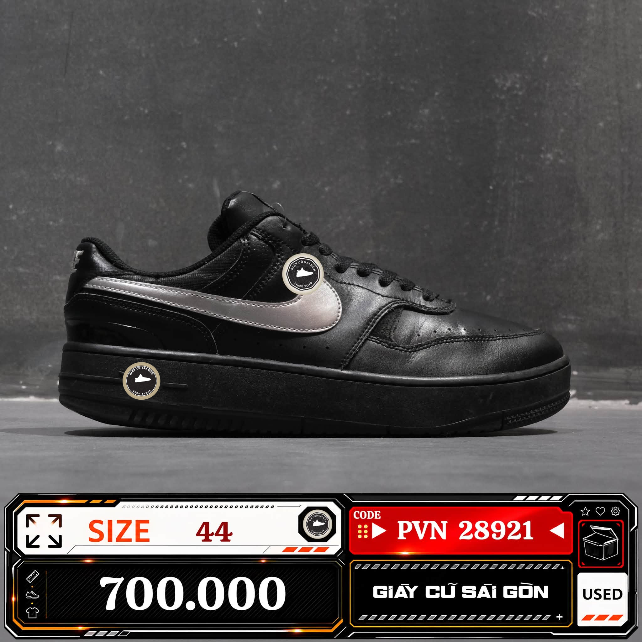 Nike Wmns Gamma Force Black Metallic Silver | HQ1674-001 Cũ Size 44 | Giày Cũ Sài Gòn | PVN 28921