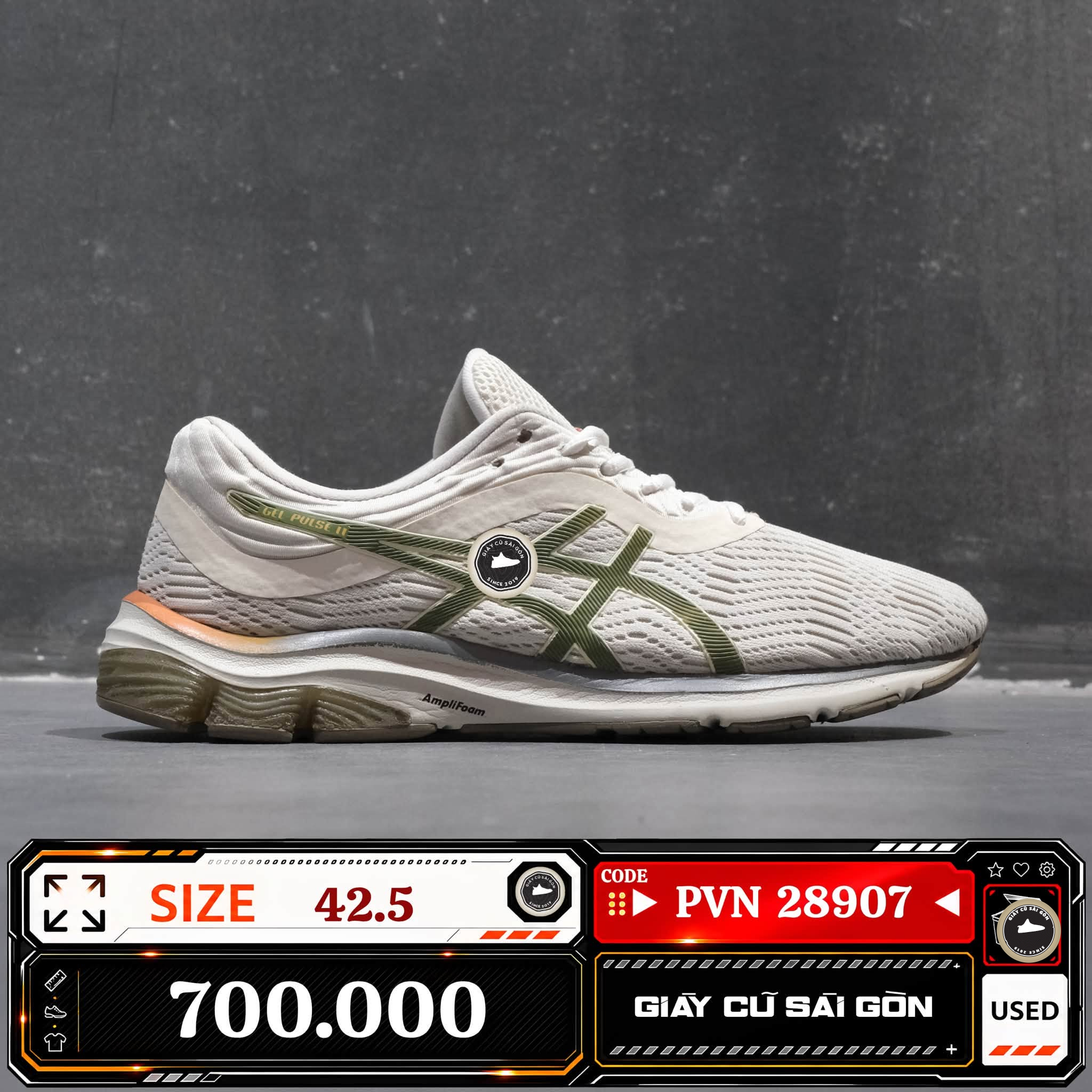 Asics Gel Pulse 11 White Brown | 1011B293-101 Cũ Size 42.5 | Giày Cũ Sài Gòn | PVN 28907