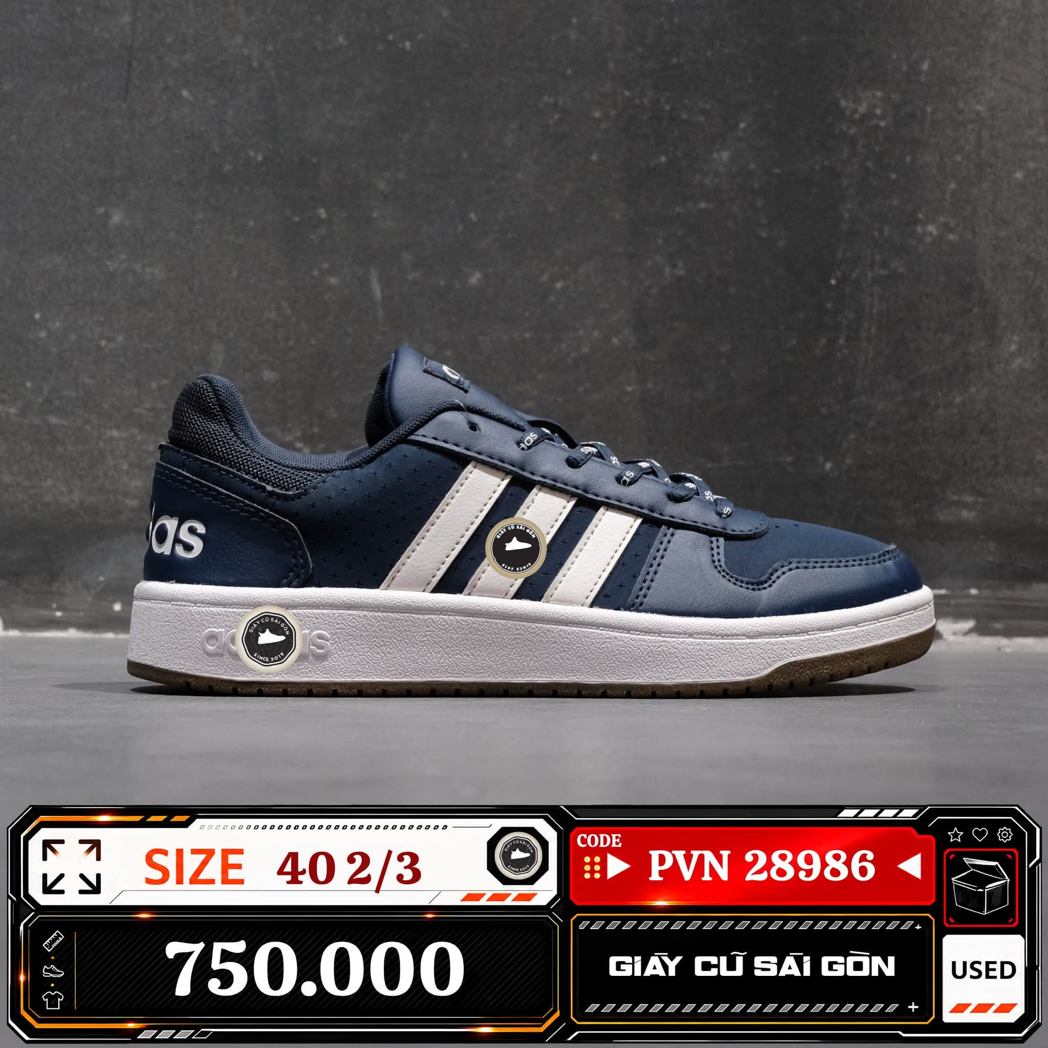 Adidas Hoops 2.0 | FY8631 Cũ Size 40 2/3 | Giày Cũ Sài Gòn | PVN 28986