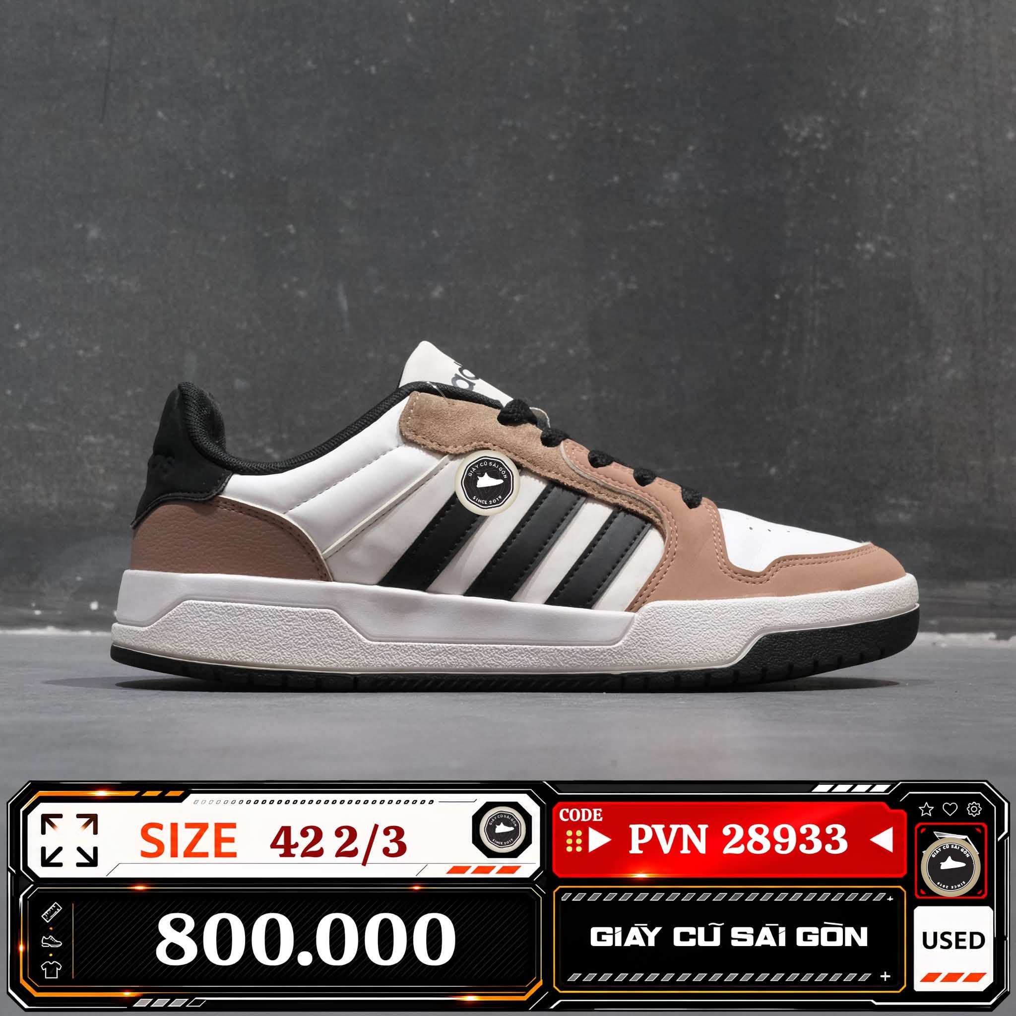 Adidas Entrap 'white Black Brown' | IE3905 Cũ Size 42 2/3 | Giày Cũ Sài Gòn | PVN 28933