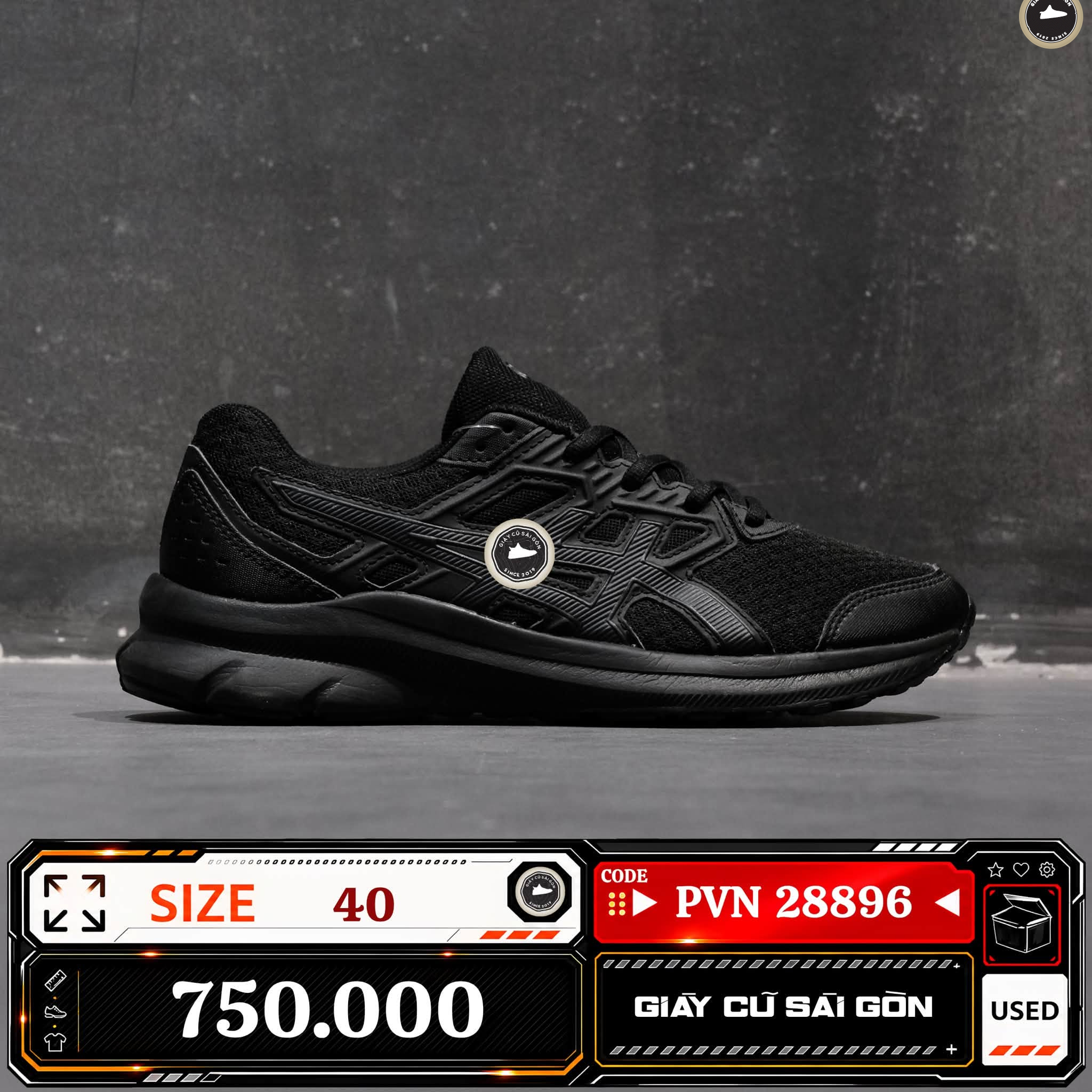 Asics Jolt 3 Black Graphite Grey | 1011B034-002 Cũ Size 40 | Giày Cũ Sài Gòn | PVN 28896