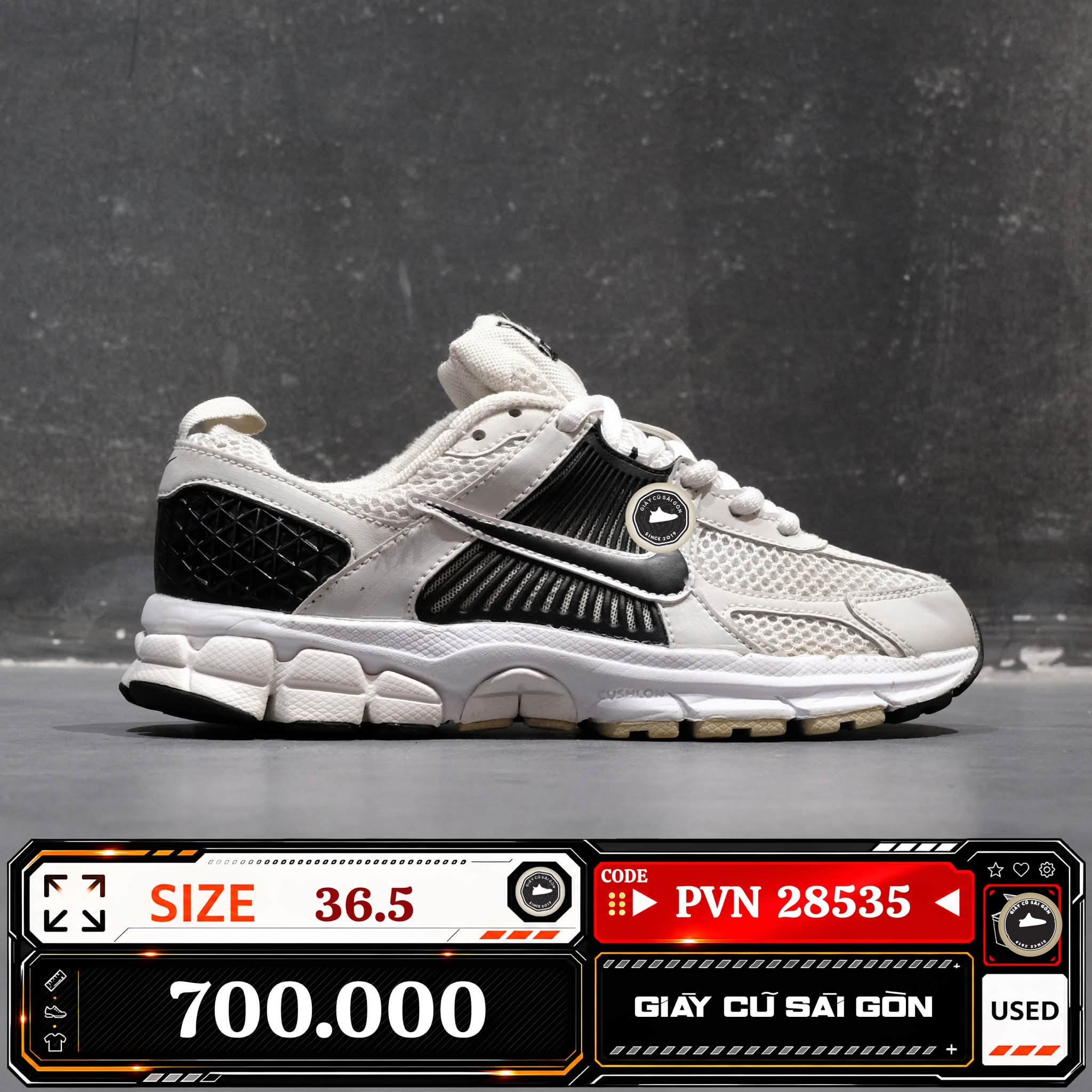 Nike Zoom Vomero 5 Metallic Platinum Black Gs | HF6998-104 Cũ Size 36.5 | Giày Cũ Sài Gòn | PVN 28535