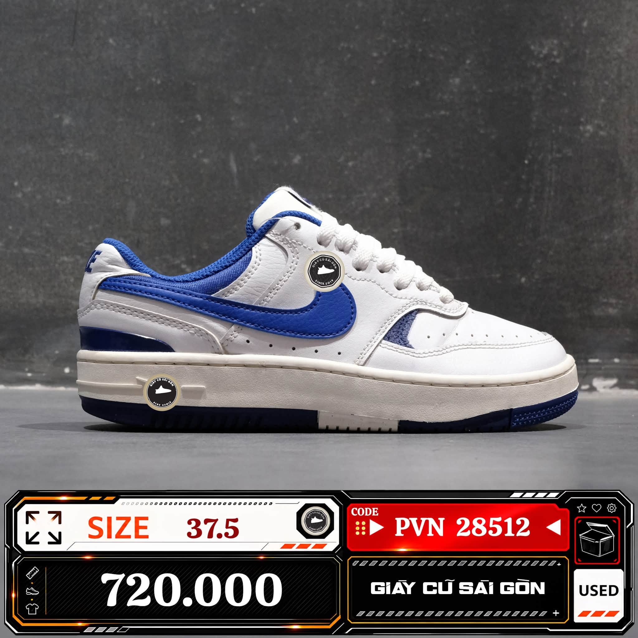 Nike Gamma Force White Game Royal | DX9176-101 Cũ Size 37.5 | Giày Cũ Sài Gòn | PVN 28512