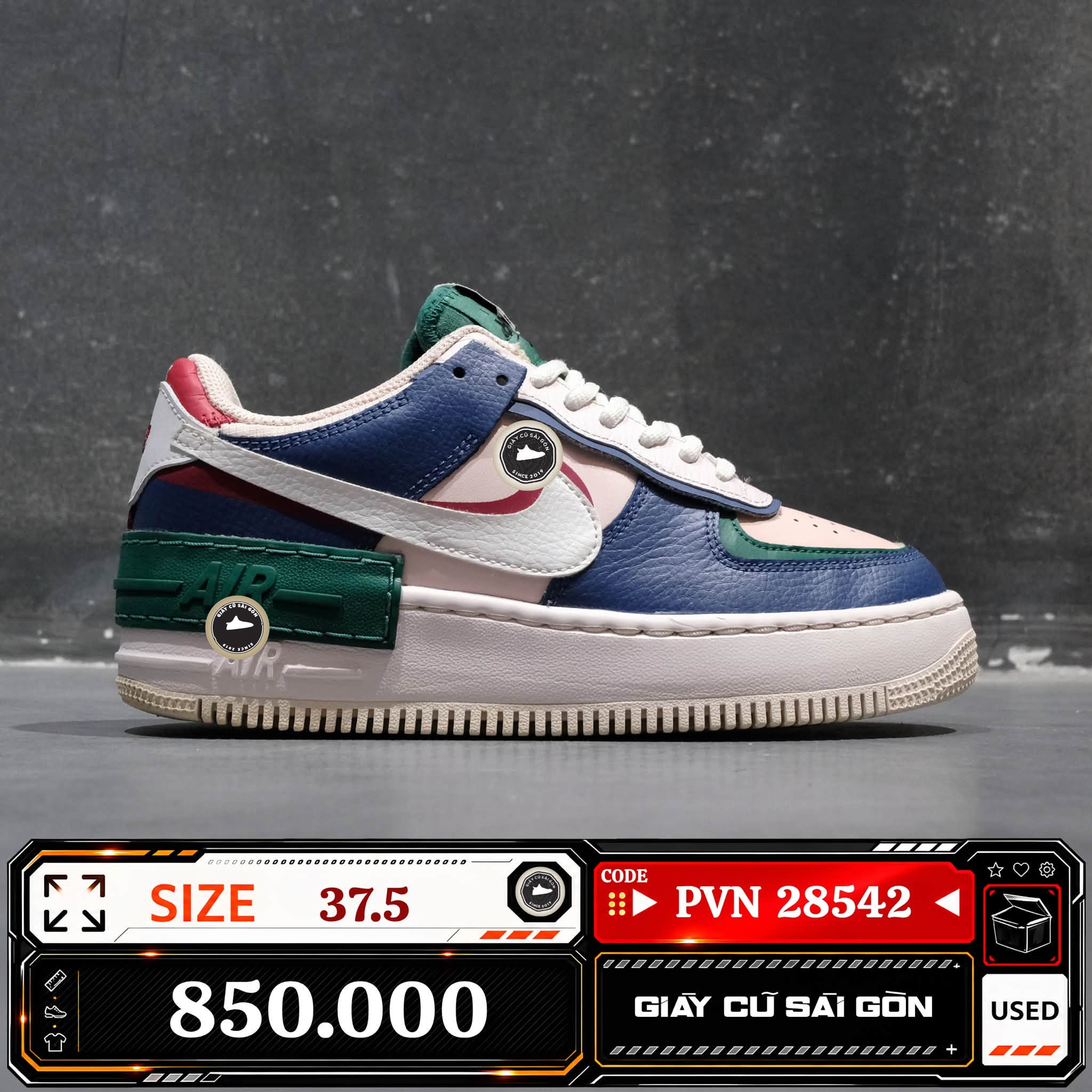 Nike Air Force 1 Shadow Mystic Navy | CI0919-400 Cũ Size 37.5 | Giày Cũ Sài Gòn | PVN 28542
