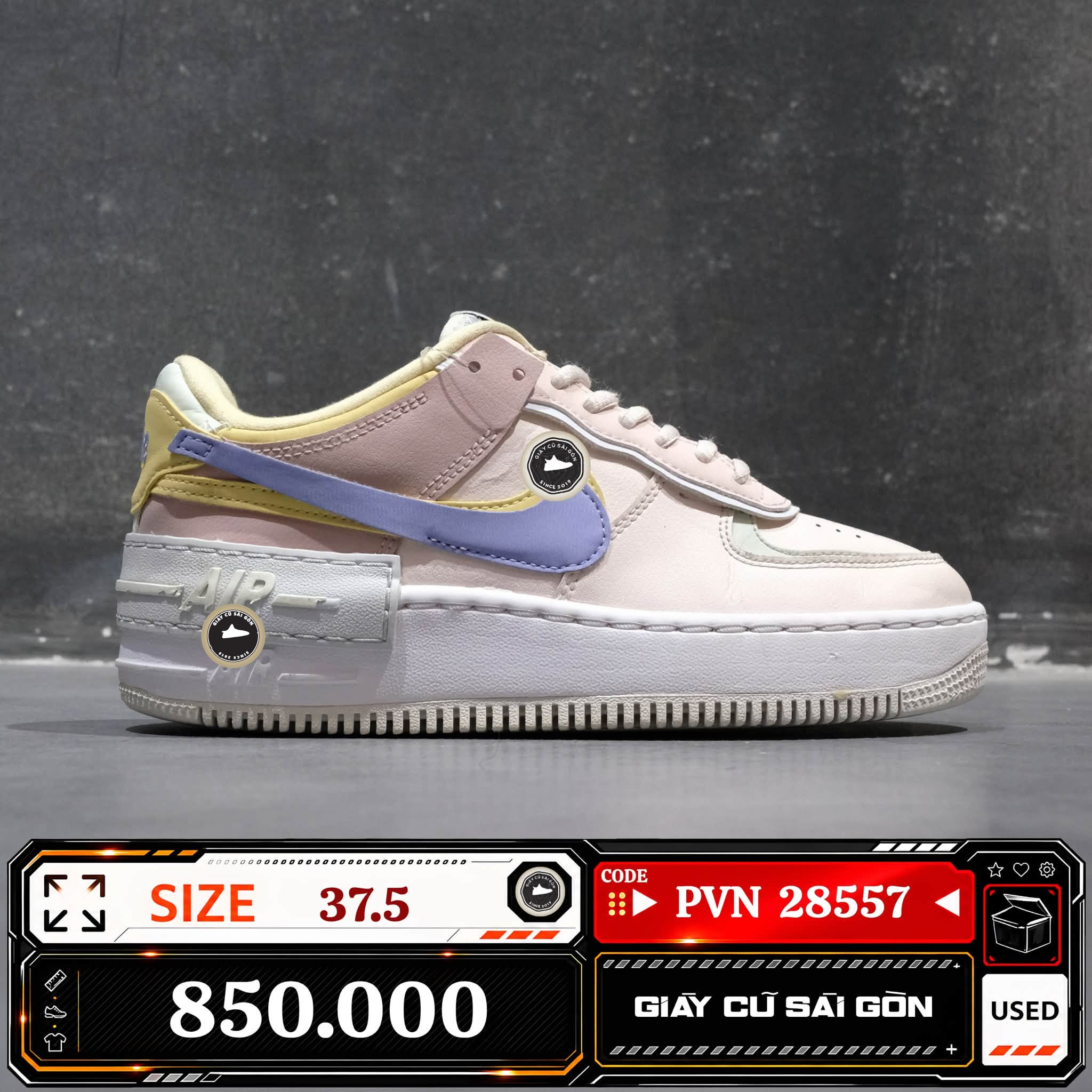 Nike Air Force 1 Shadow Light Soft Pink | CI0919-600 Cũ Size 37.5 | Giày Cũ Sài Gòn | PVN 28557