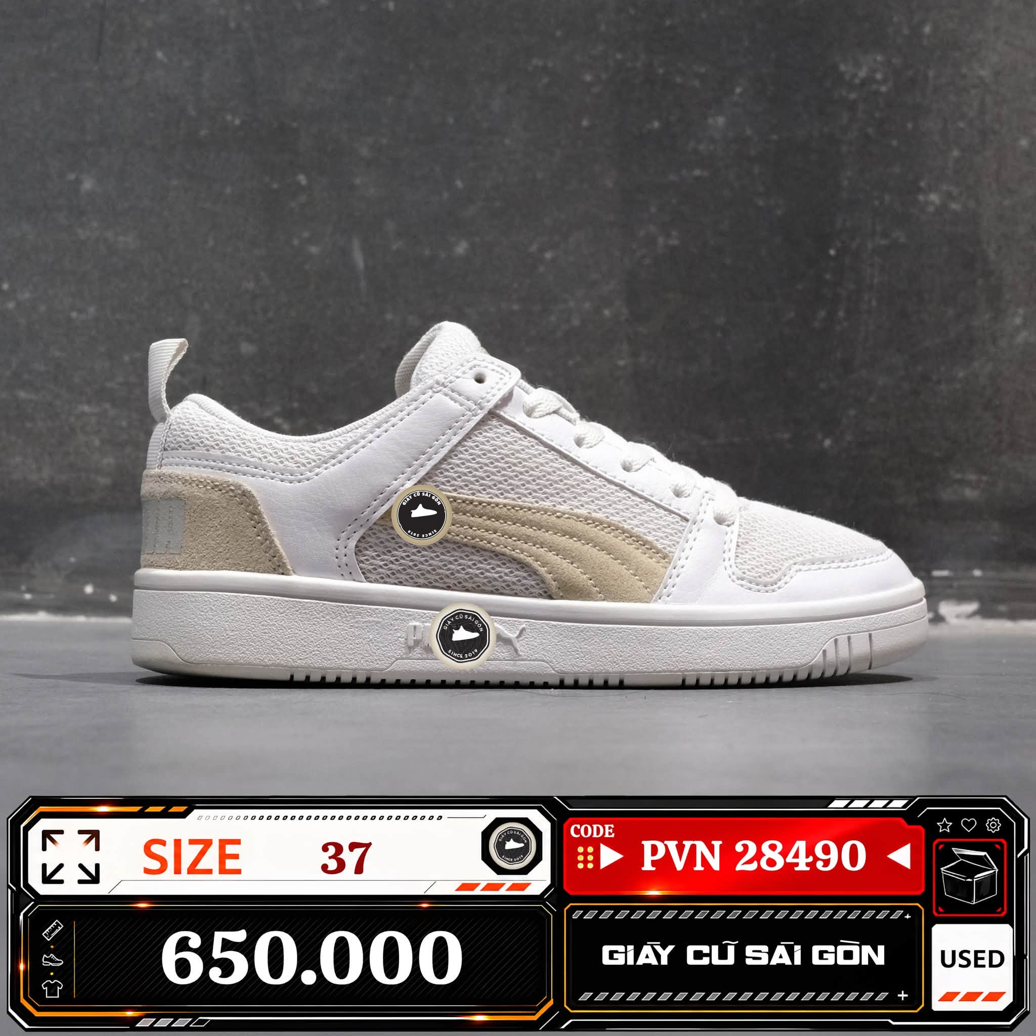 Puma Rebound Layup Lo Mesh | 370914-06 Cũ Size 37 | Giày Cũ Sài Gòn | PVN 28490