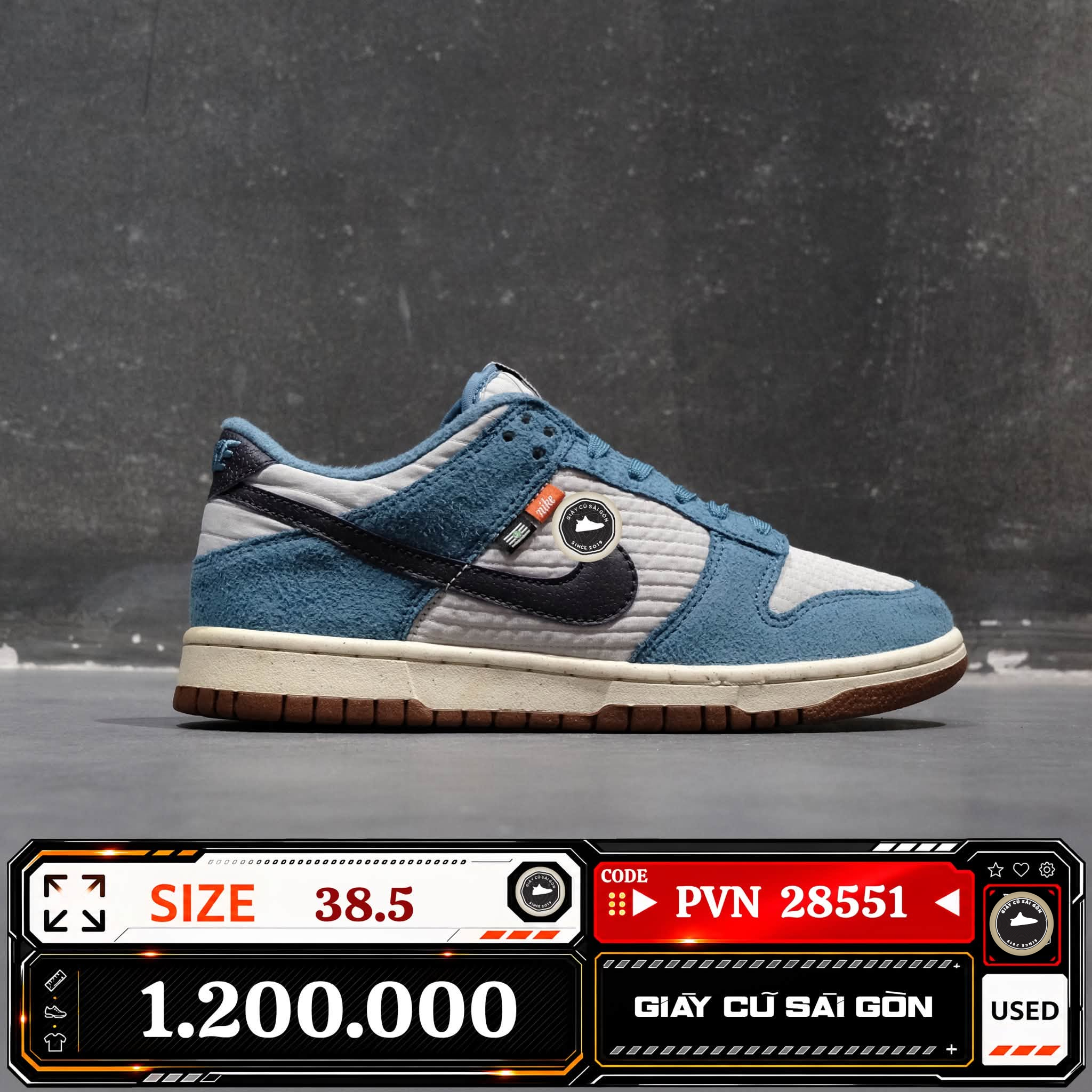 Nike Dunk Low Se Toasty Rift Blue Gs | DC9561-400 Cũ Size 38.5 | Giày Cũ Sài Gòn | PVN 28551