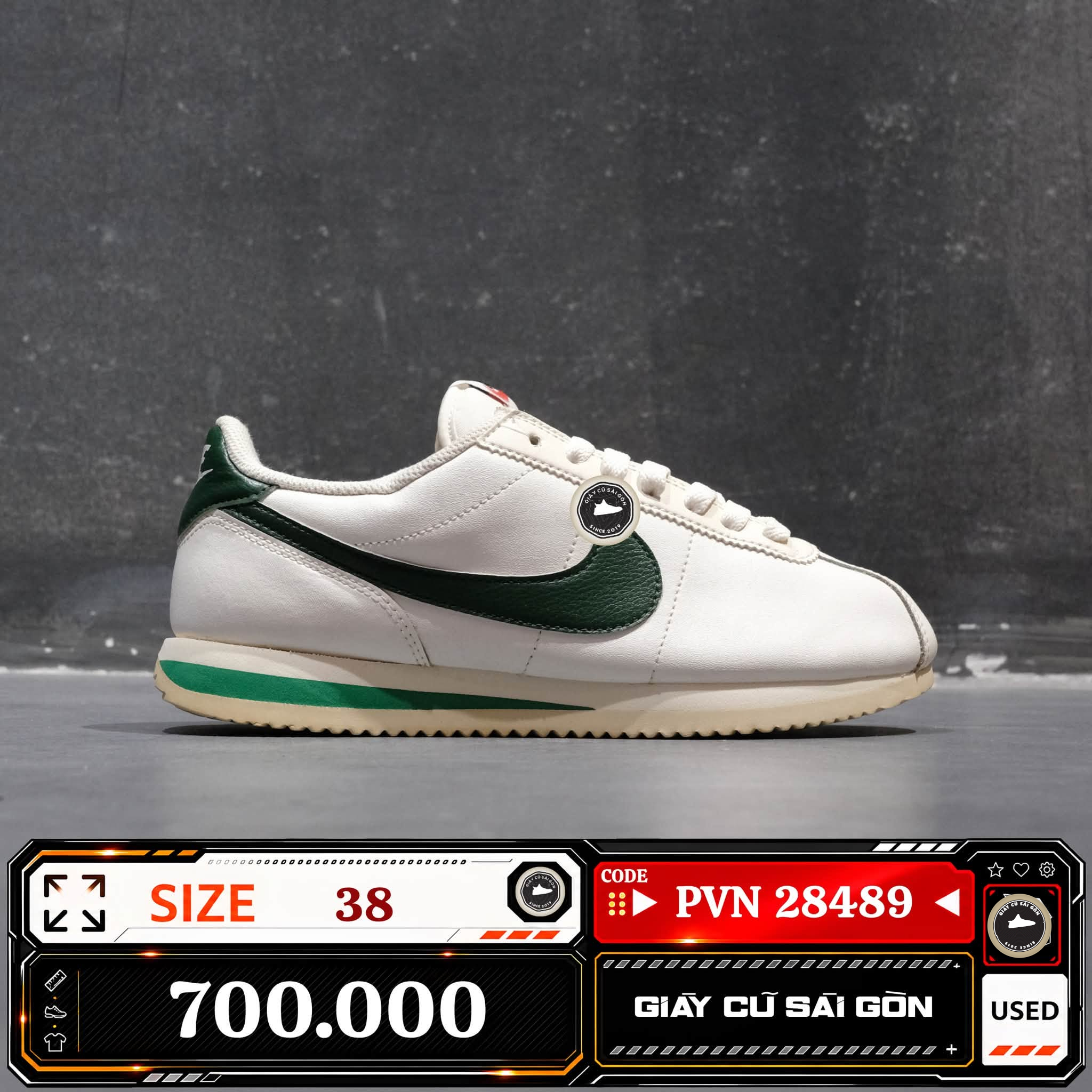 Nike Cortez Sail Gorge Green | DN1791-101 Cũ Size 38 | Giày Cũ Sài Gòn | PVN 28489