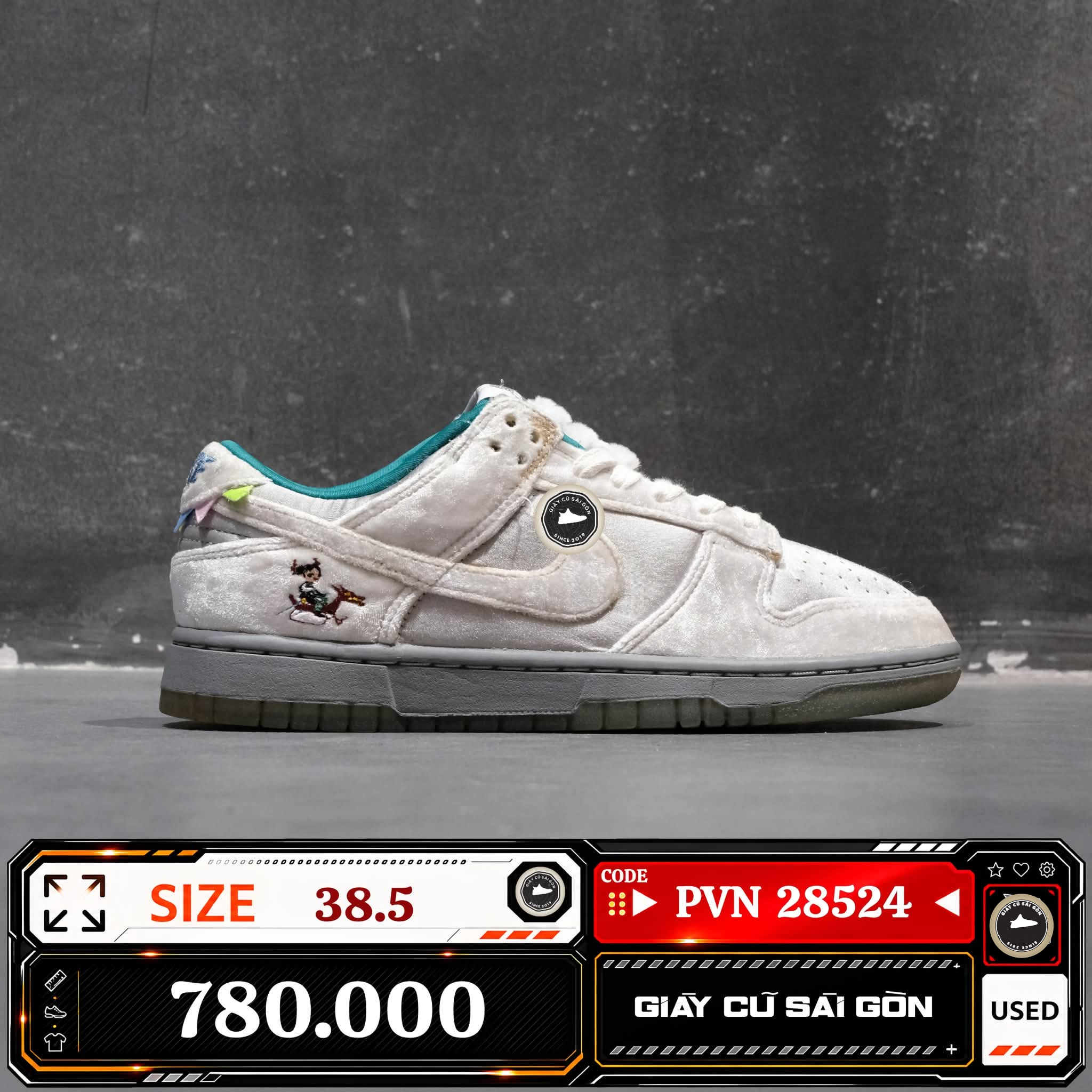 Nike Dunk Low Ice | DO2326-001 Cũ Size 38.5 | Giày Cũ Sài Gòn | PVN 28524