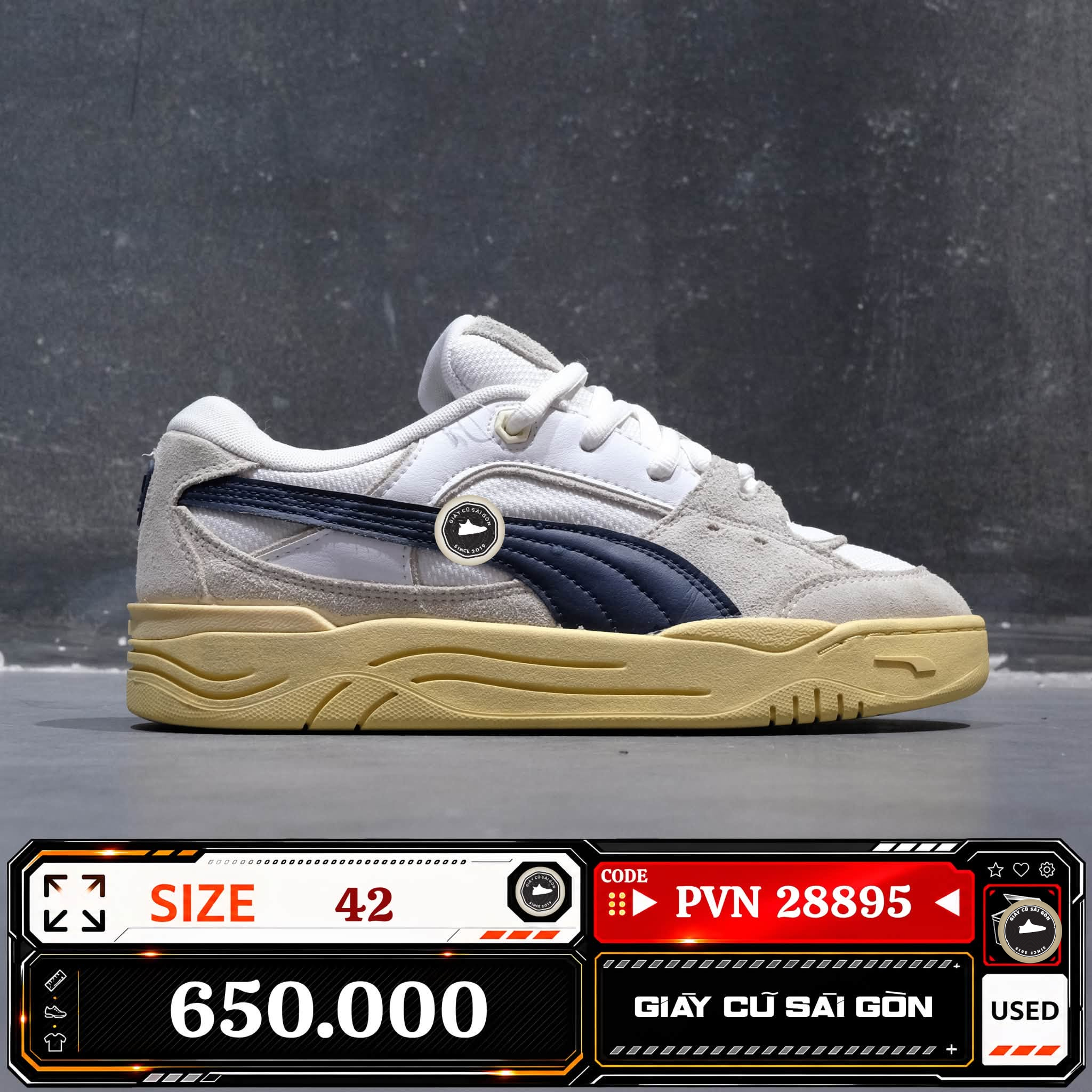 Puma 180 Vintage White Navy Warm White | 396323-01 Cũ Size 42 | Giày Cũ Sài Gòn | PVN 28895
