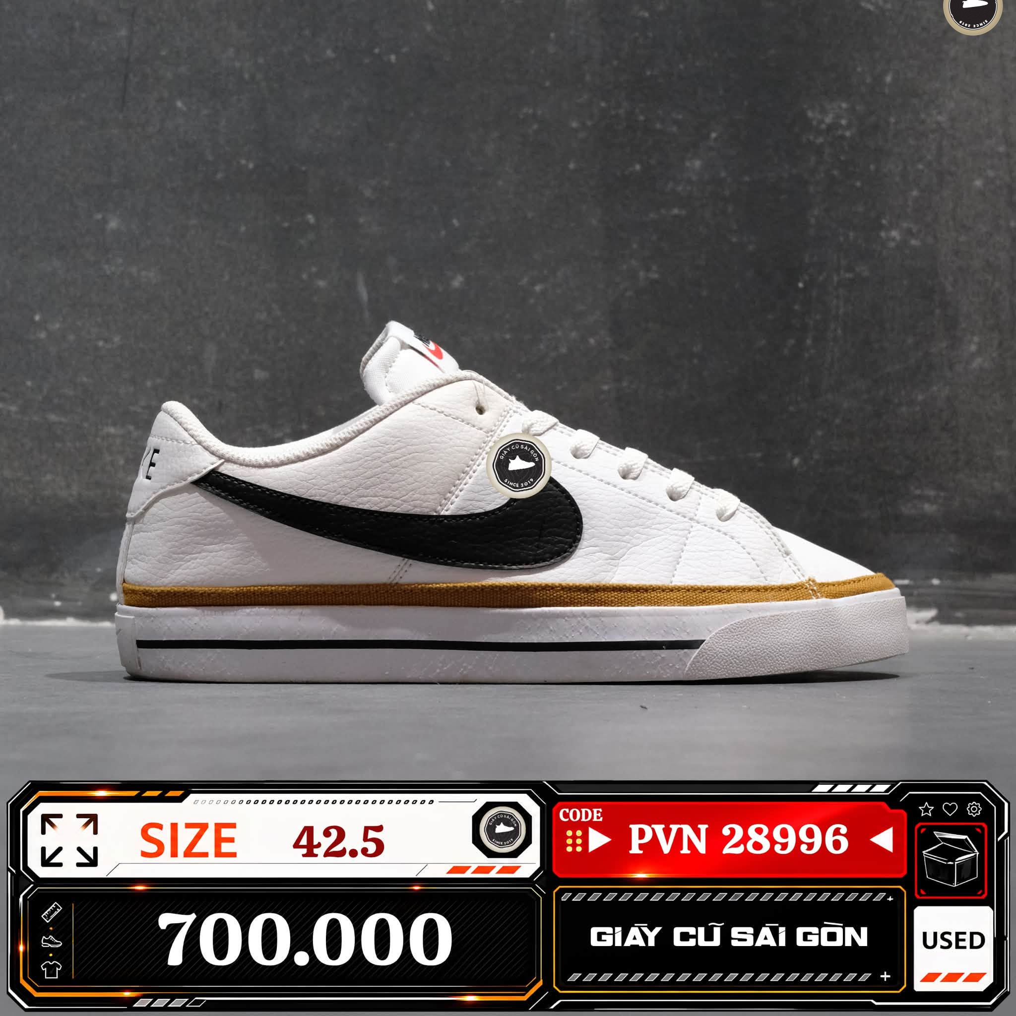 SIZE 42.5Nike Court Legacy Next Nature White Desert Ochre | DH3162-100 Cũ Size 42.5 | Giày Cũ Sài Gòn | PVN 28996