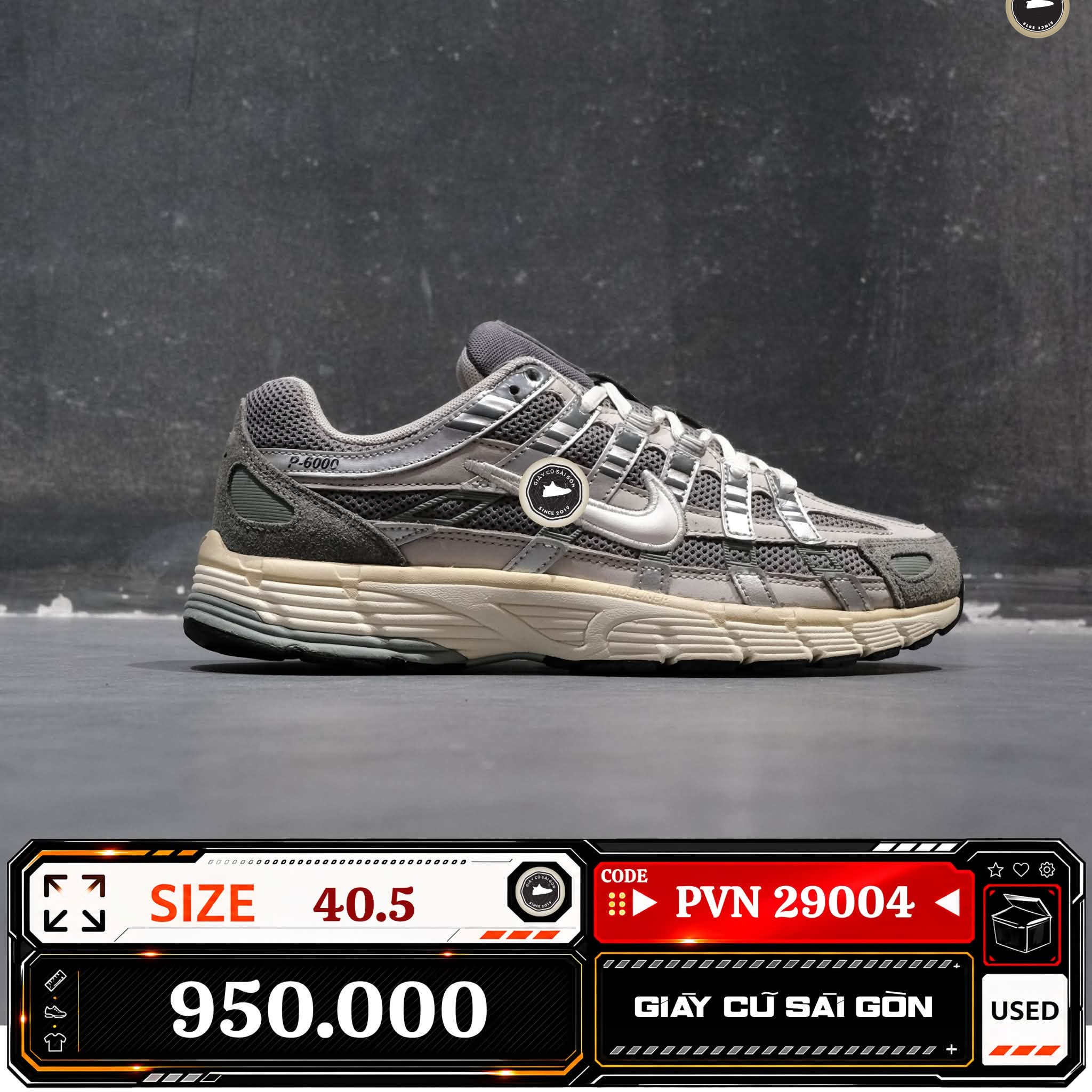 Nike P 6000 Flat Pewter | FN7509-029 Cũ Size 40.5 | Giày Cũ Sài Gòn | PVN 29004