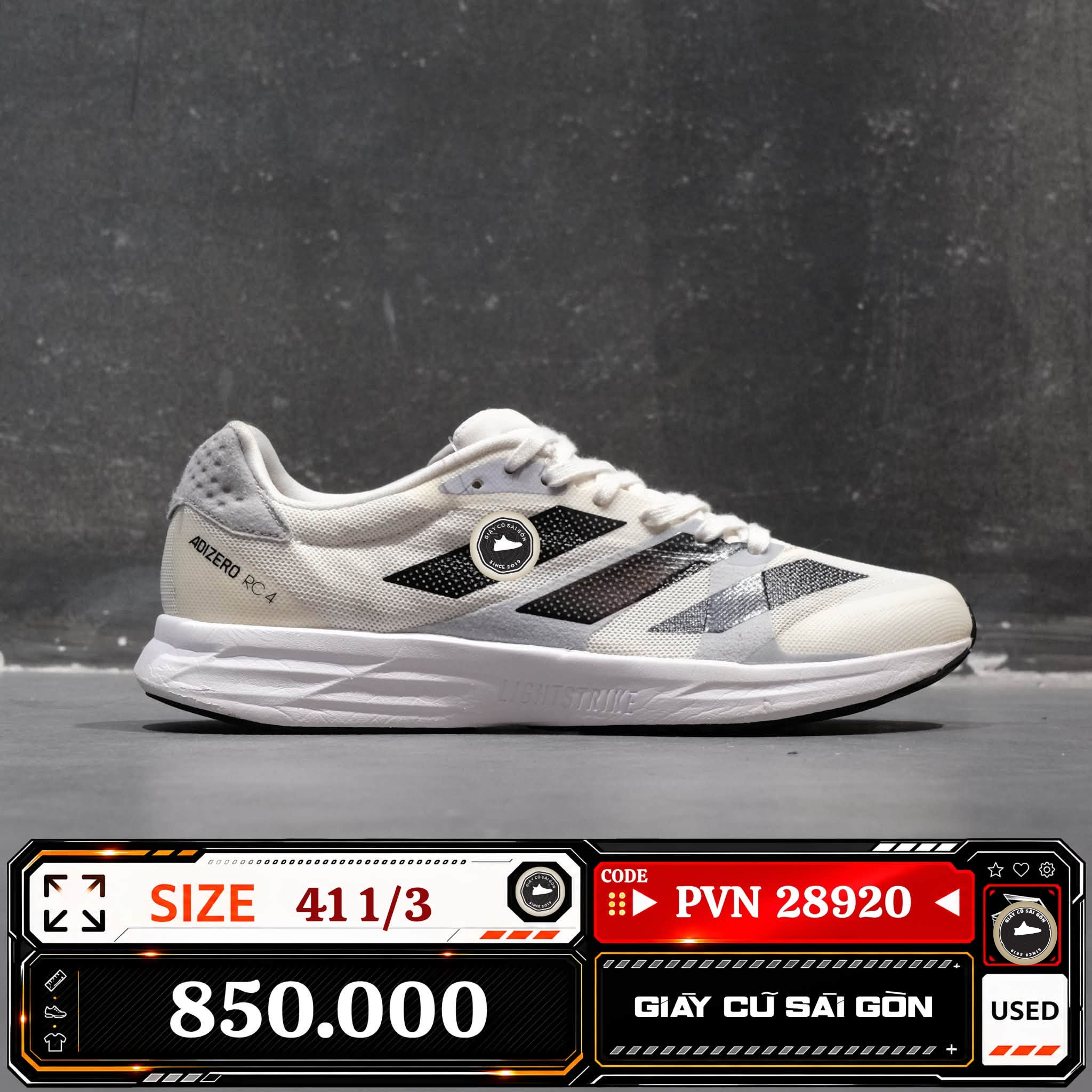 Adidas Adizero Rc 4 | GX8152 Cũ Size 41 1/3 | Giày Cũ Sài Gòn | PVN 28920