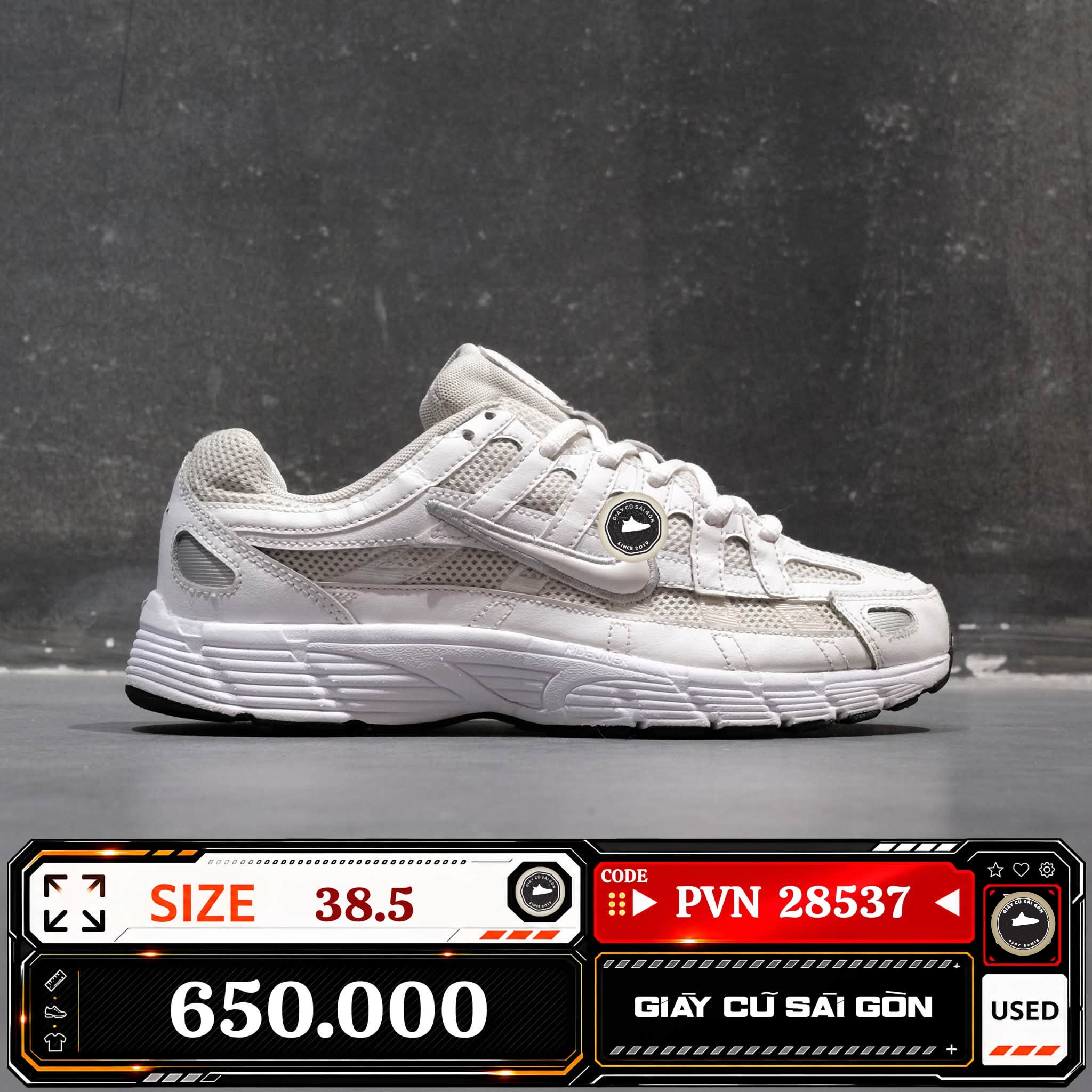 Nike P 6000 Gs Platinum Tint White | HV5064-003 Cũ Size 38.5 | Giày Cũ Sài Gòn | PVN 28537