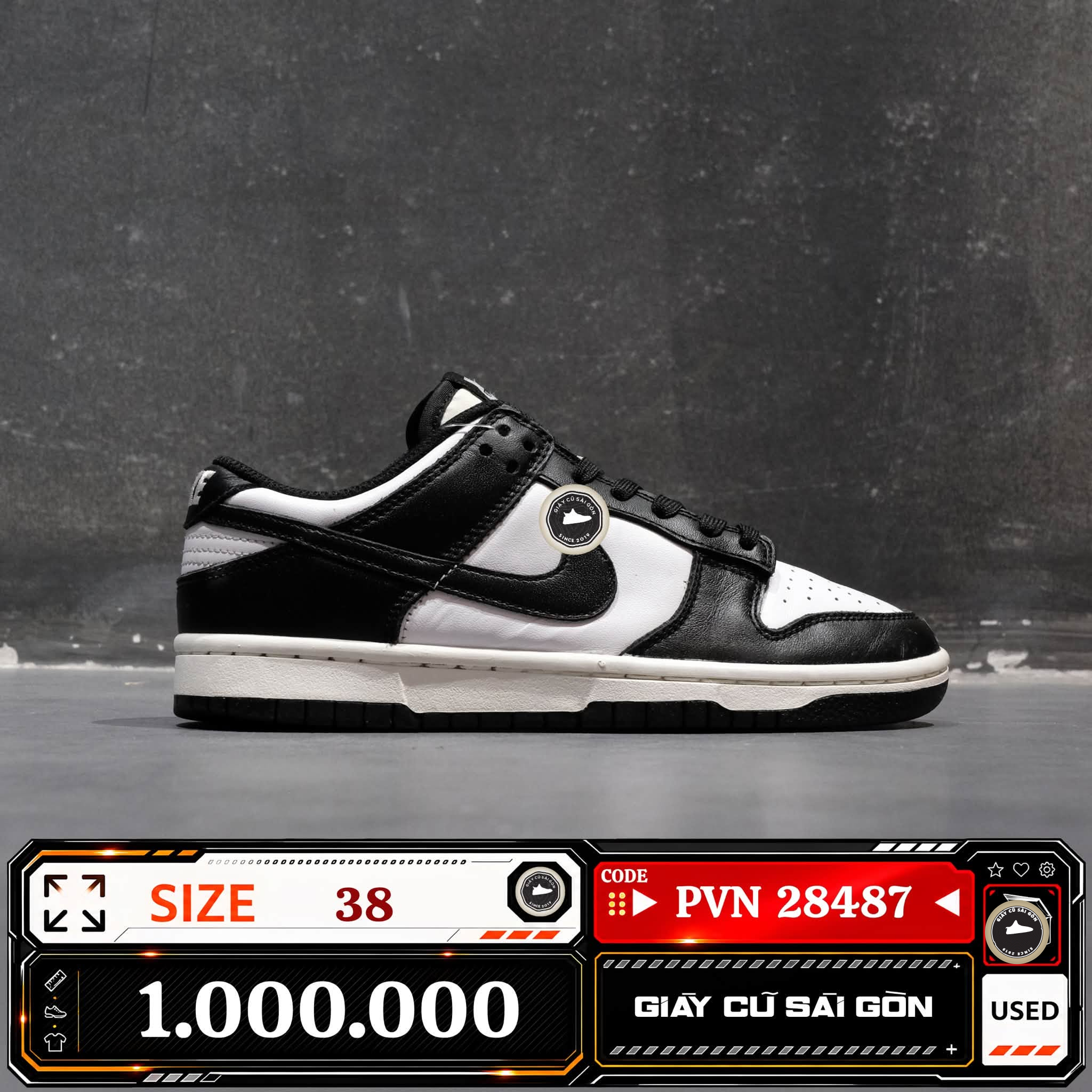 Nike Dunk Low Retro White Black Panda | DD1503-101 Cũ Size 38 | Giày Cũ Sài Gòn | PVN 28487