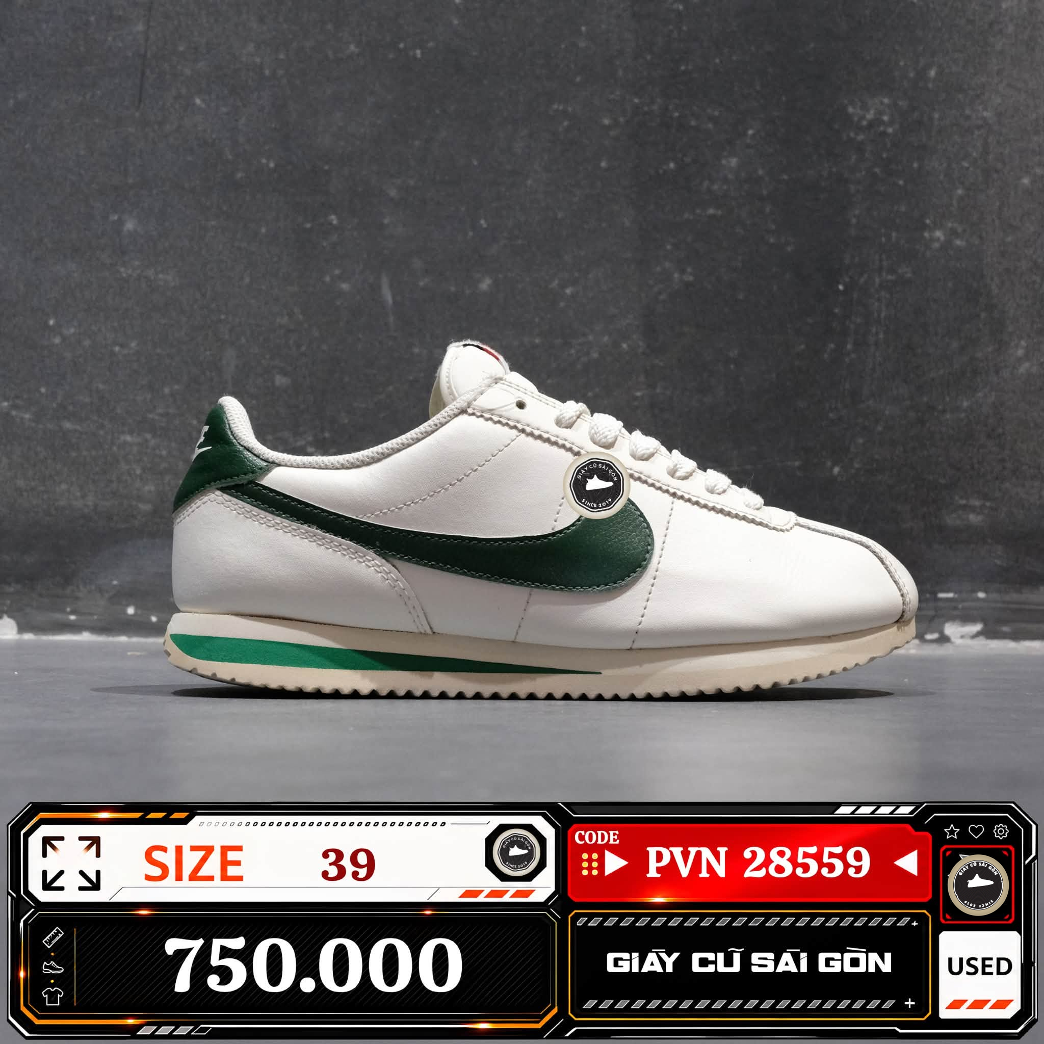 Nike Cortez Sail Gorge Green | DN1791-101 Cũ Size 39 | Giày Cũ Sài Gòn | PVN 28559