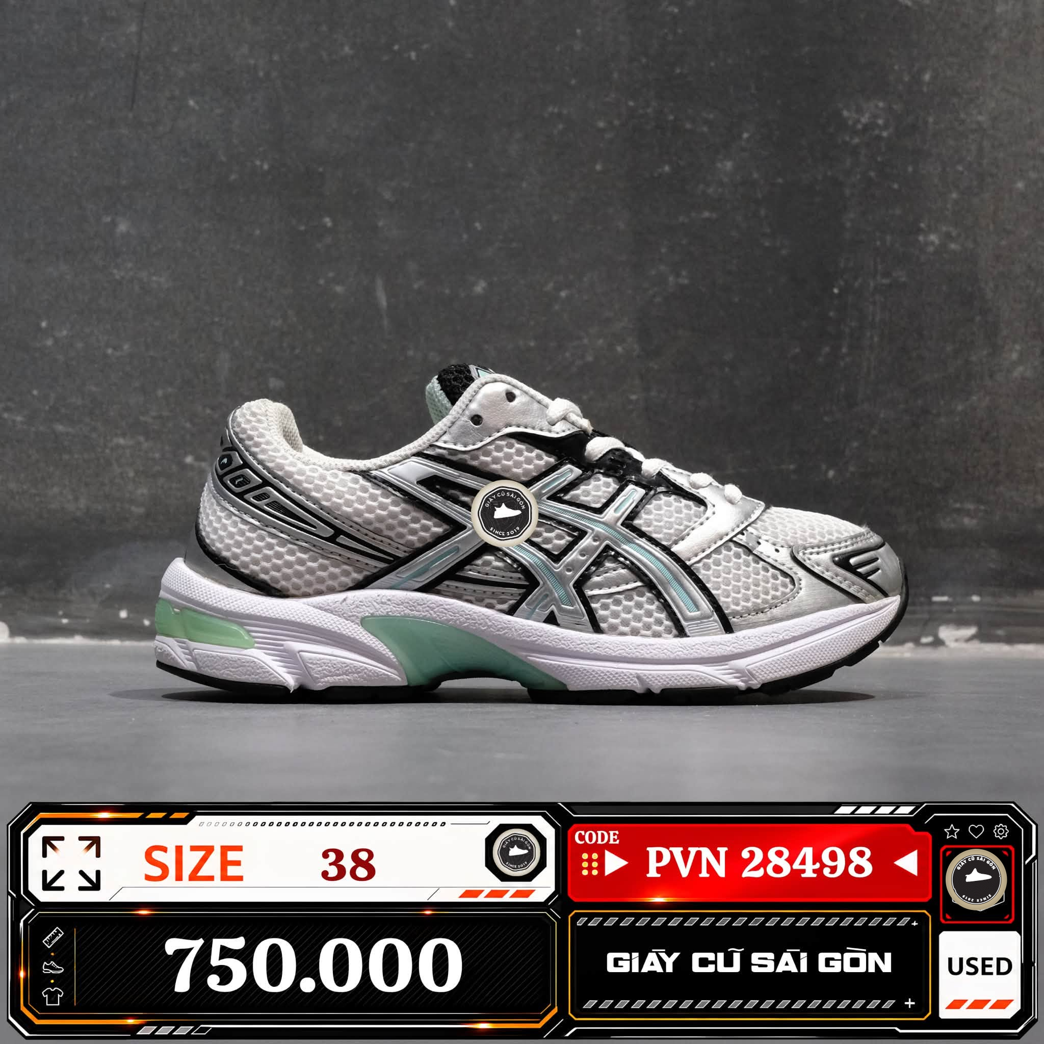Asics Gel 1130 White Dark Neptune | 1201A256-121 Cũ Size 38 | Giày Cũ Sài Gòn | PVN 28498