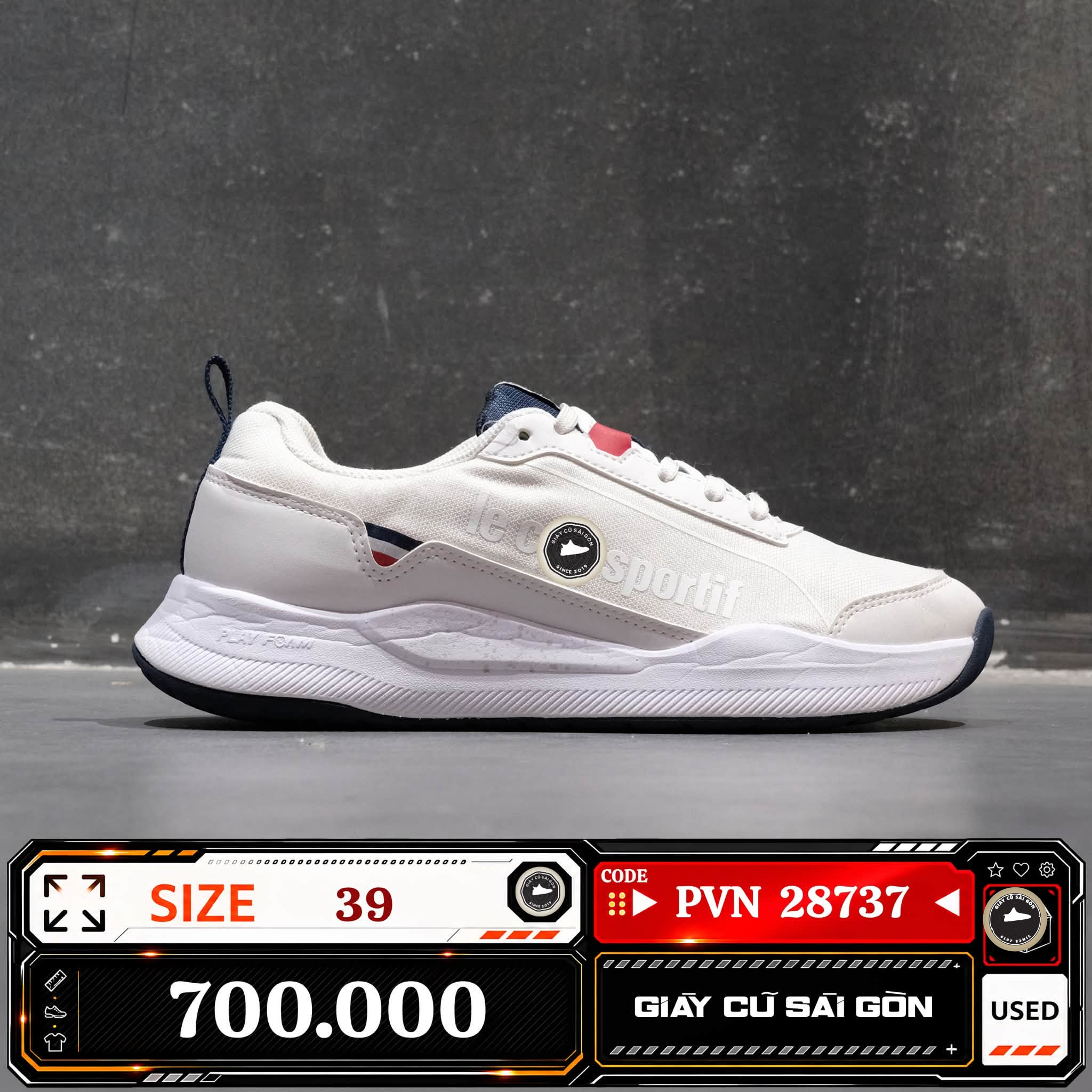 Le Coq Sportif Le Court Core White | QO323TPE81 Cũ Size 39 | Giày Cũ Sài Gòn | PVN 28737
