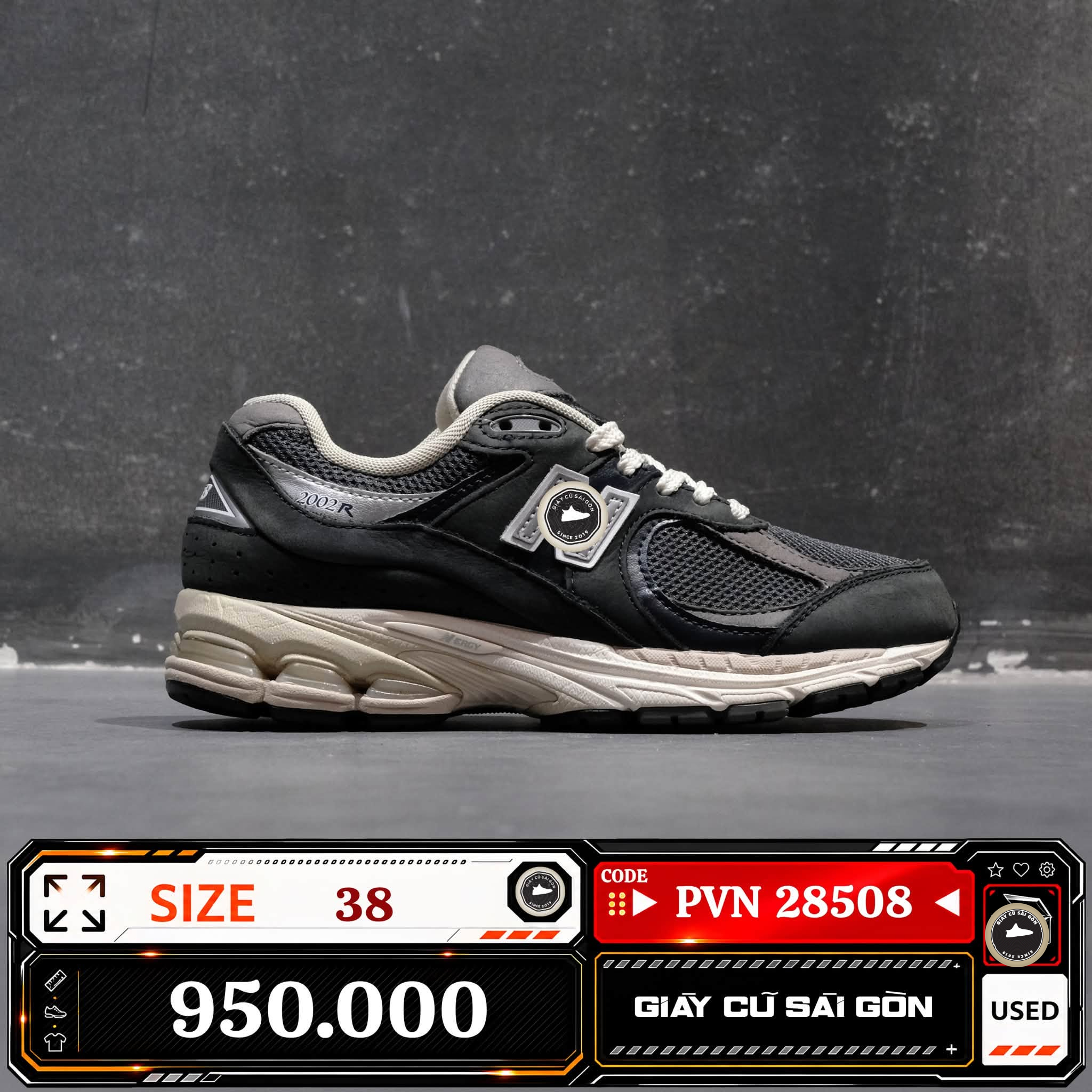New Balance 2002R Navy Grey | M2002R-NY Cũ Size 38 | Giày Cũ Sài Gòn | PVN 28508