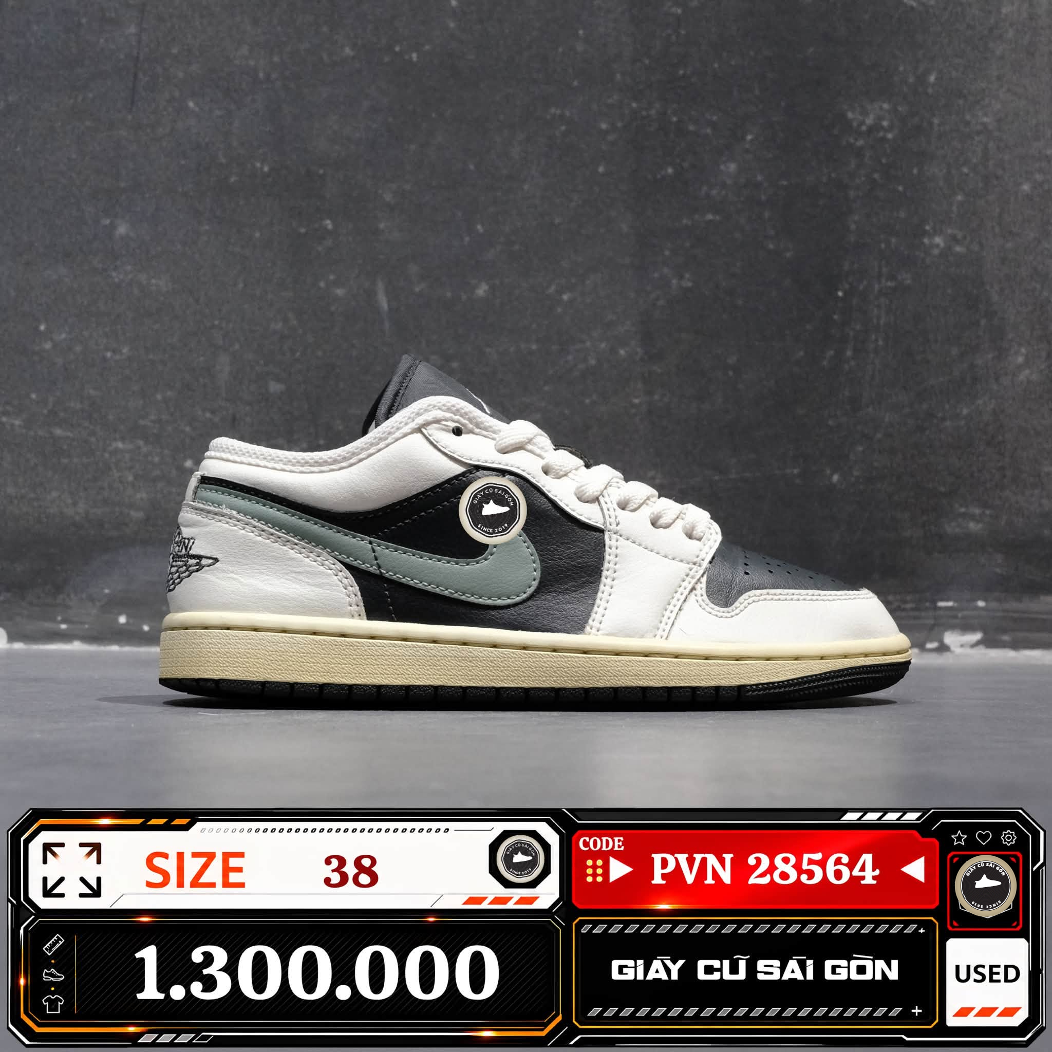 Nike Air Jordan 1 Low Jade Smoke | DC0774-001 Cũ Size 38 | Giày Cũ Sài Gòn | PVN 28564
