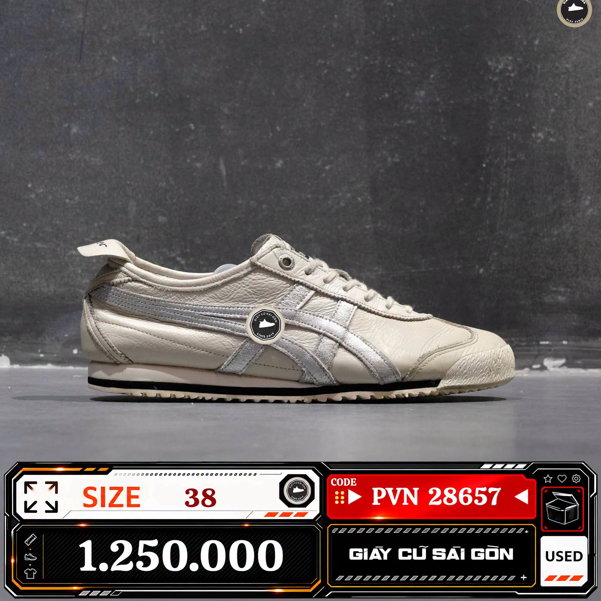 Onitsuka Tiger Mexico 66 Sd Birch Silver 1183A592 | MEXICO-66 Cũ Size 38 | Giày Cũ Sài Gòn | PVN 28657